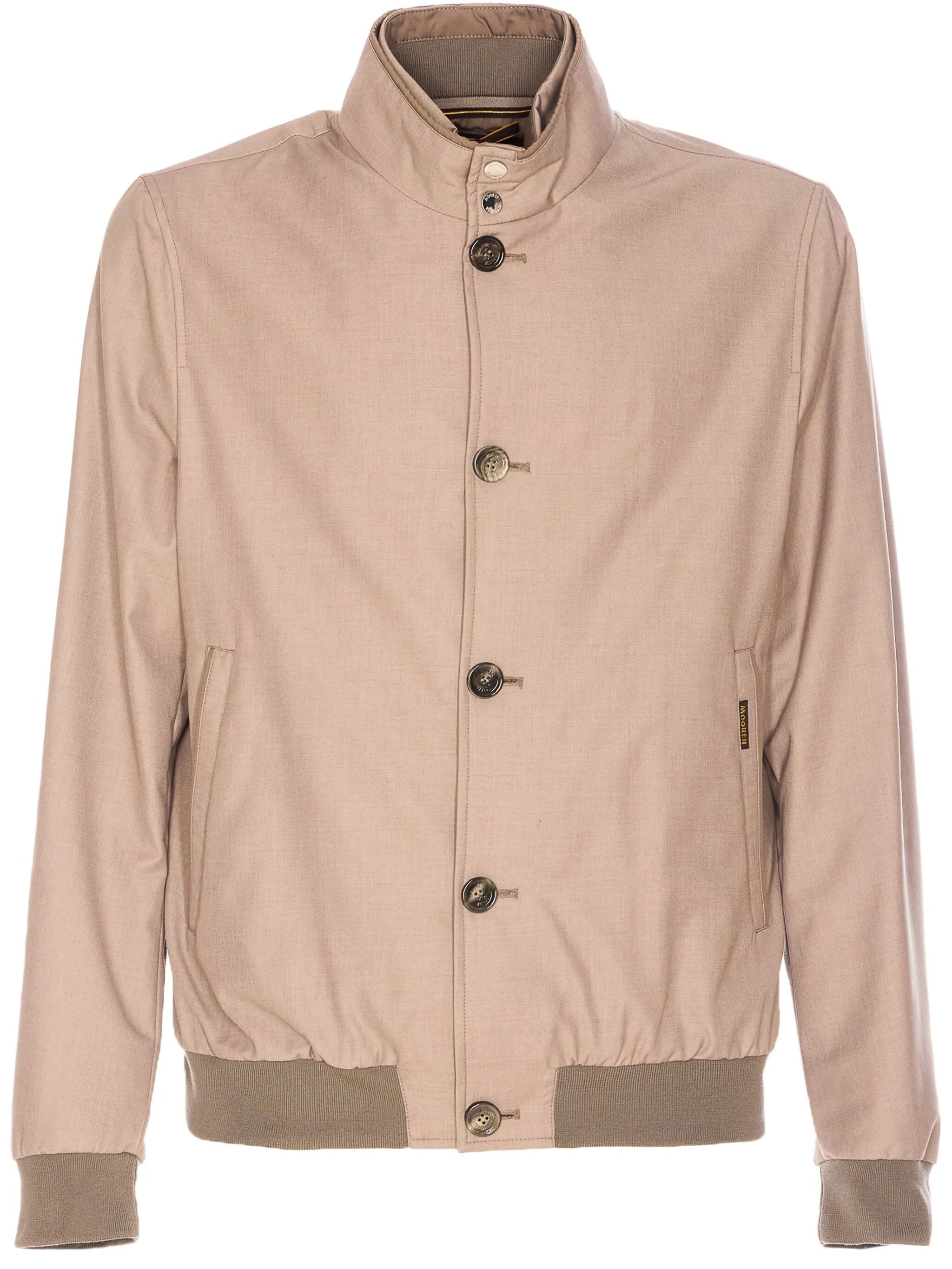Neutral Structured Casual Jacket With High Collar