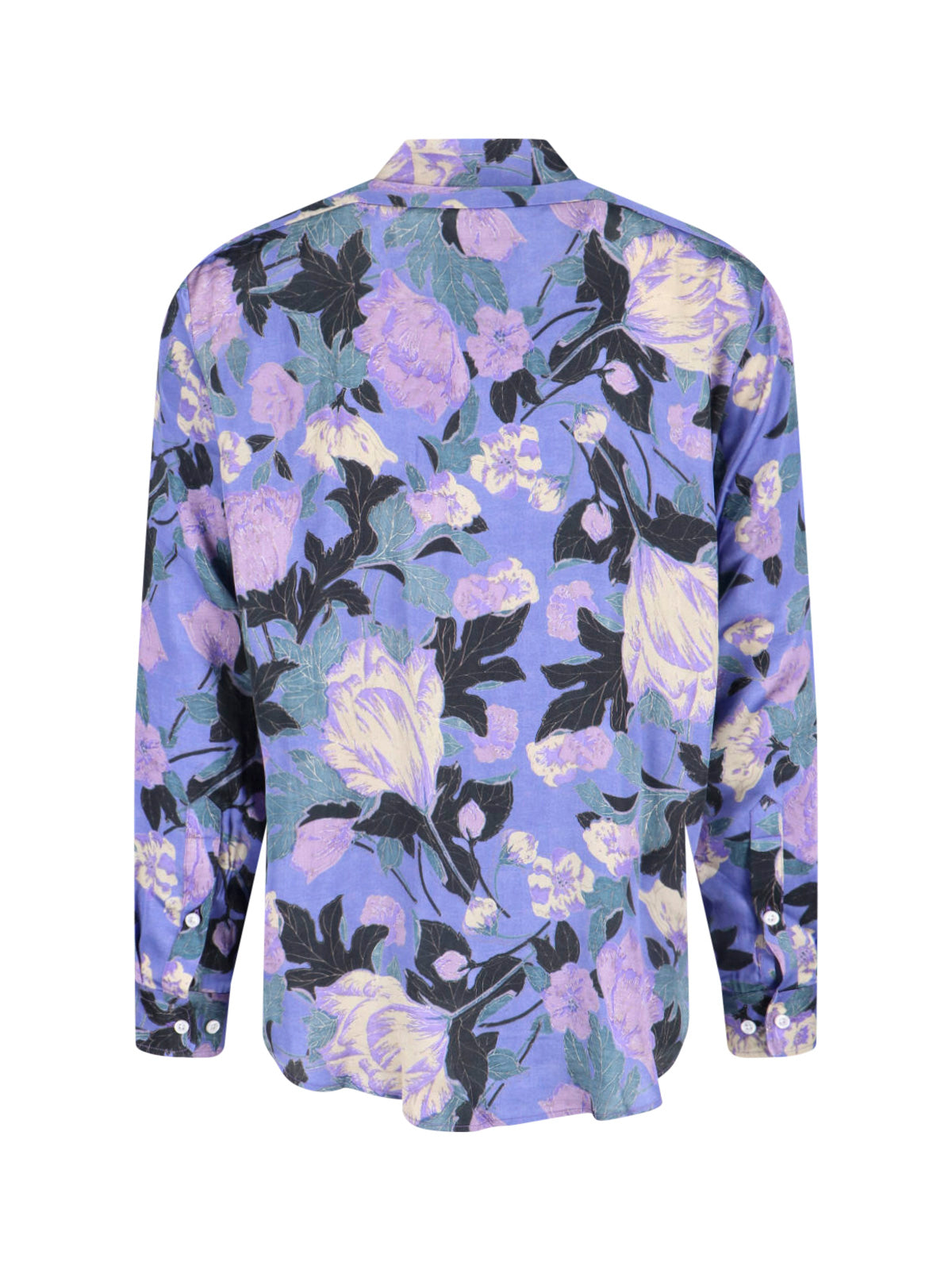 Floral Pattern Viscose Shirt With Classic Collar