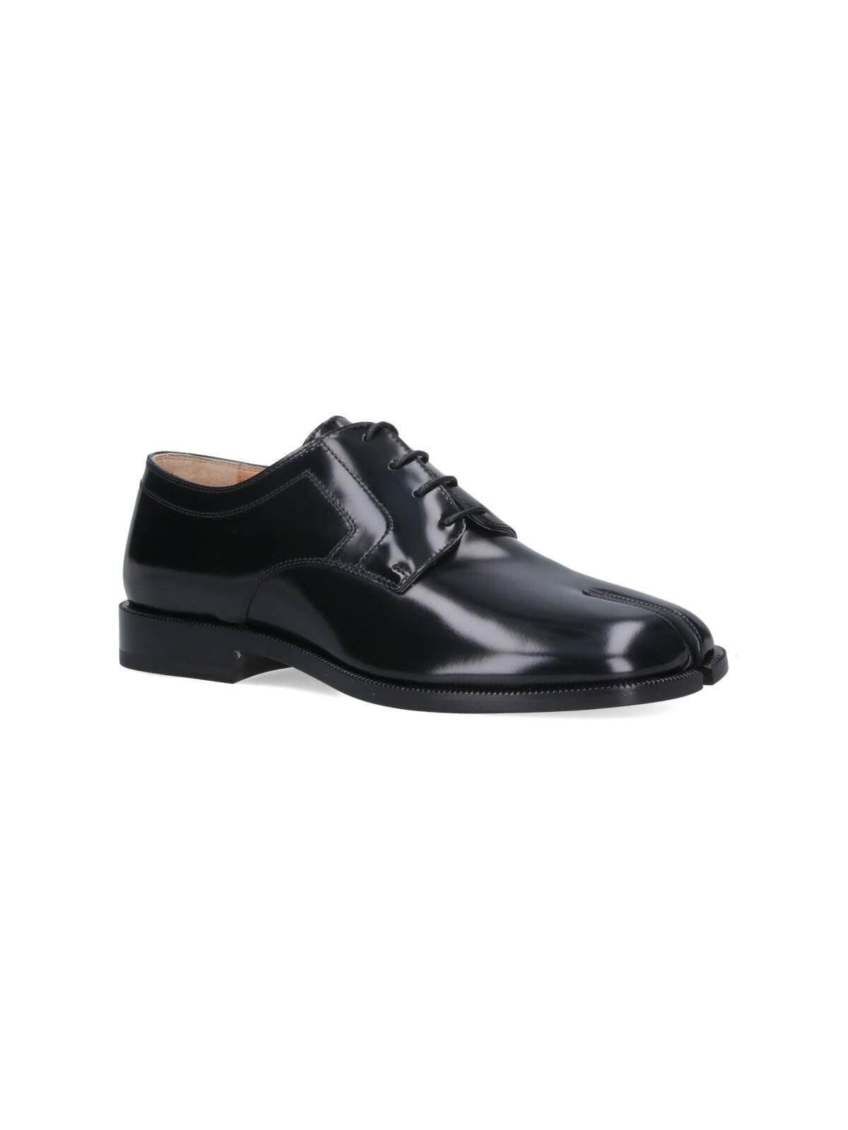 Black Tabi Squared Toe Leather Shoes