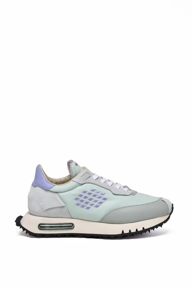 Leather/Polyester Sneakers - Aqua