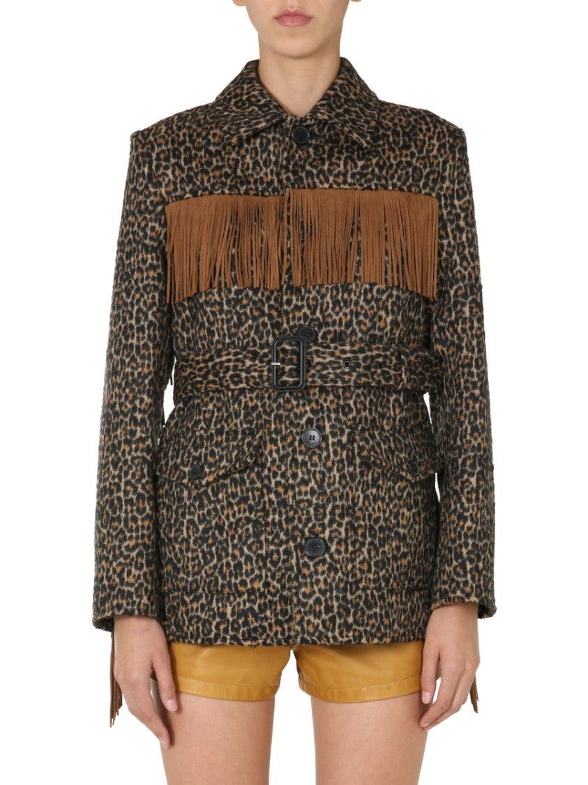 Structured Leopard Print Jacket