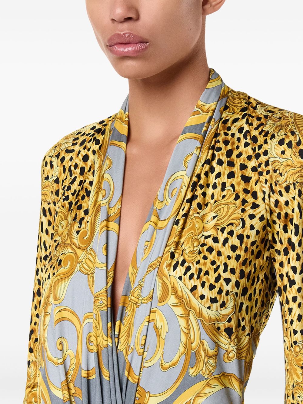 Graphic Print V-Neck Bodysuit