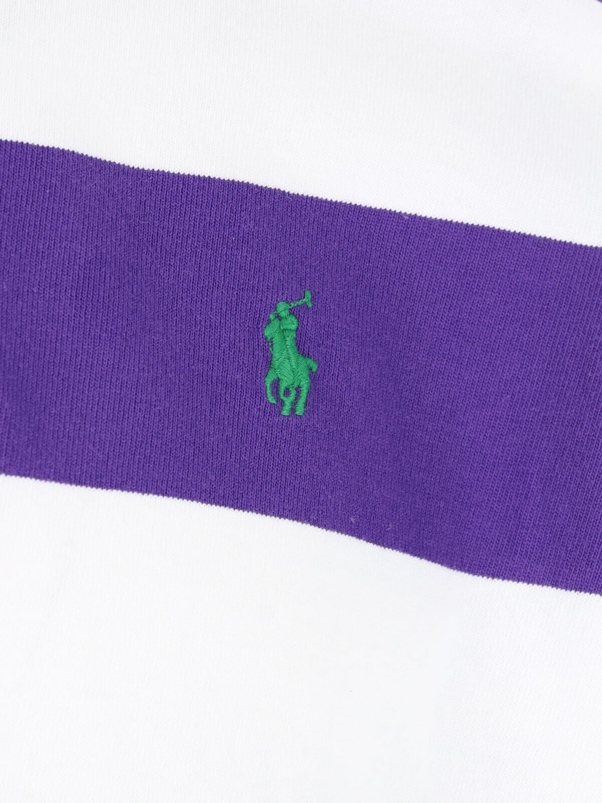 Purple/White Striped Rugby Polo
