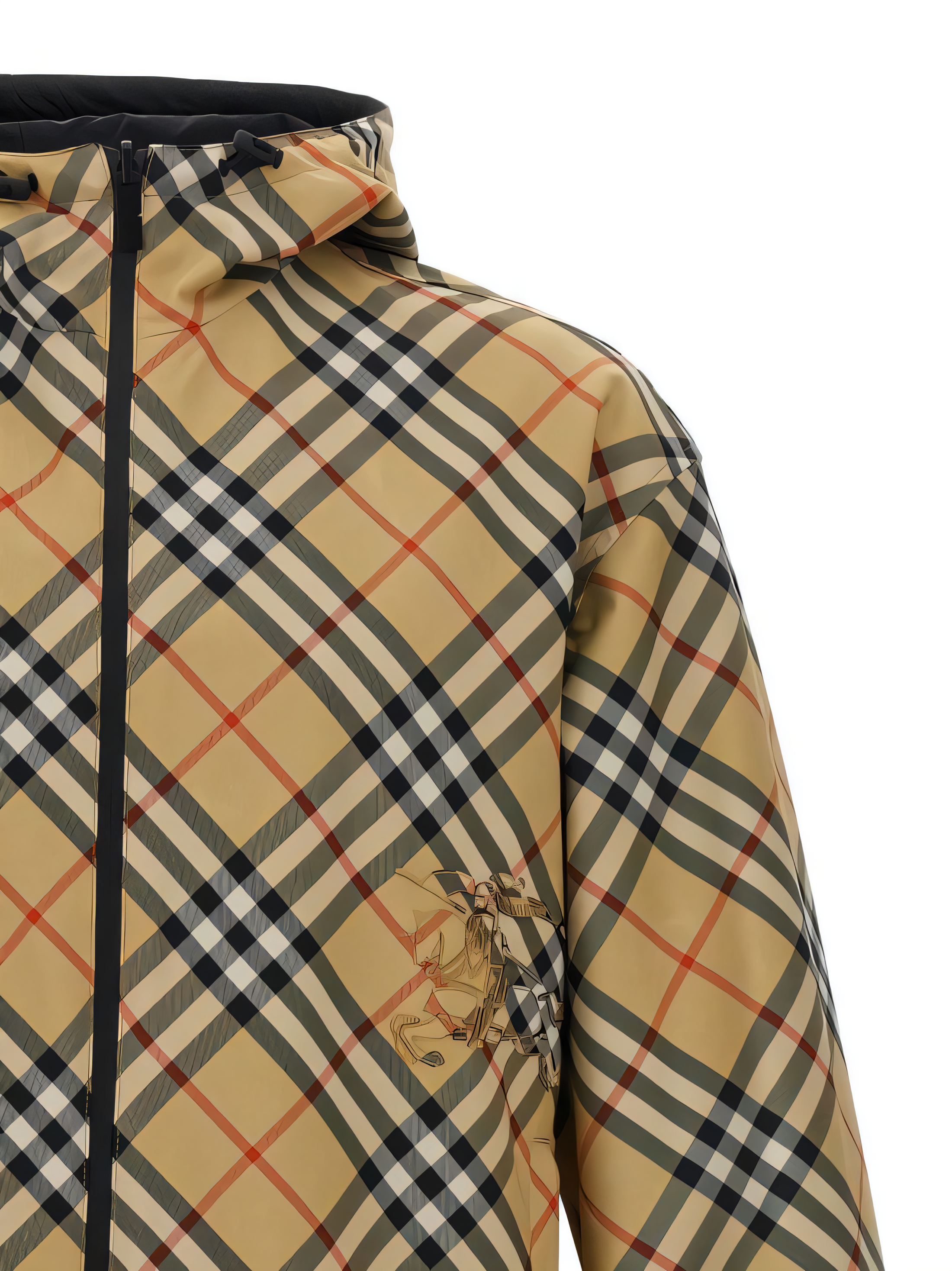 Reversible Check and Solid Black Trapper Jacket