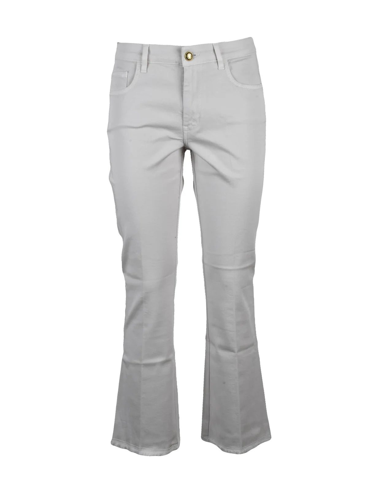 Fay Flared Cotton Stretch Trousers - White