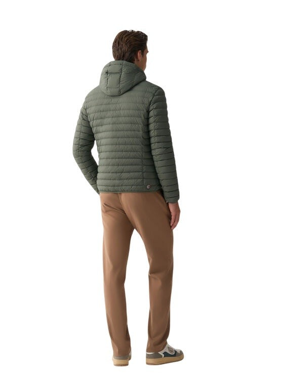 Water-Repellent Down Jacket with Fixed Hood