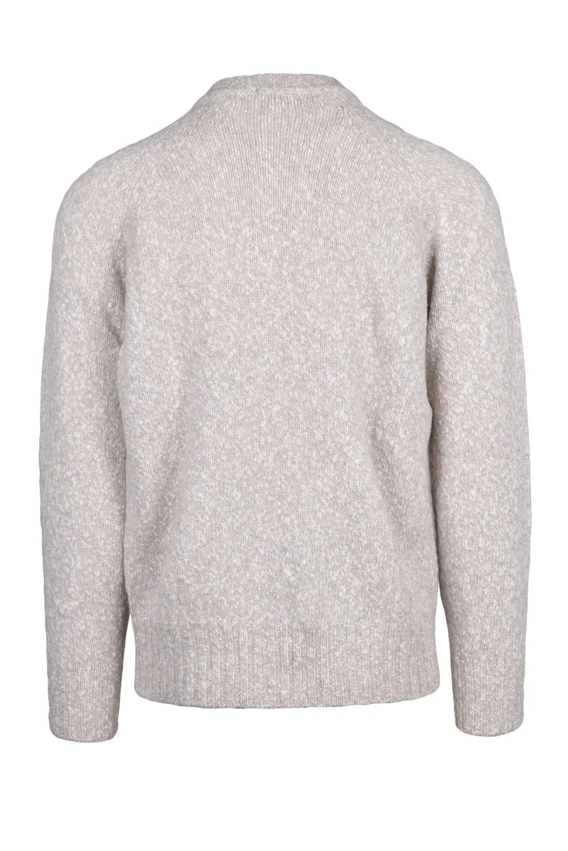 Crew Neck Sweater - White/Grey