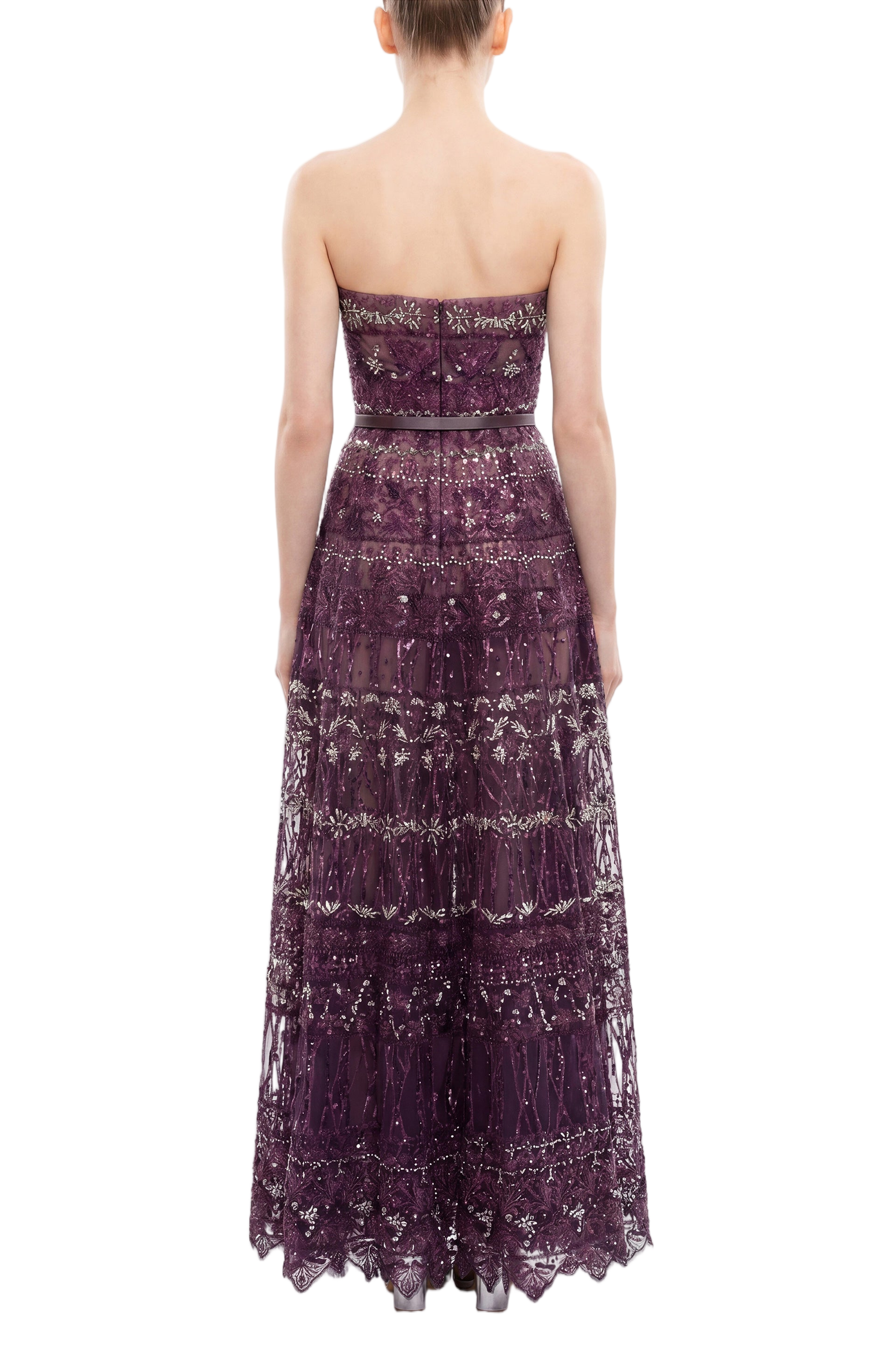 Strapless Beaded Tulle Dress