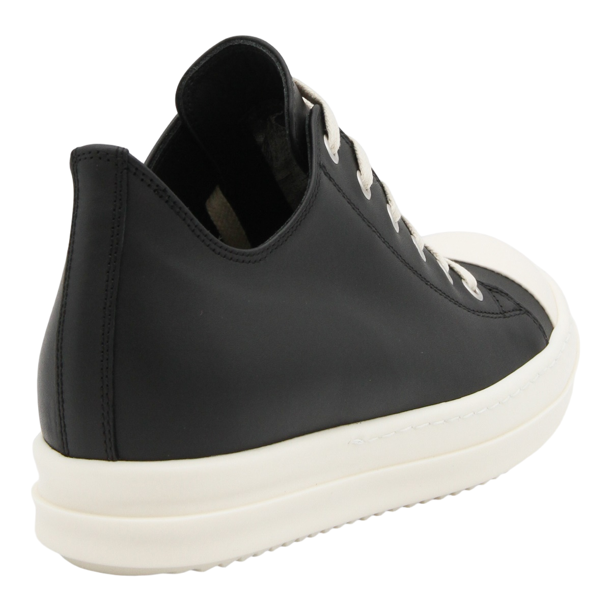 Black Sneakers with White Sole and Cap