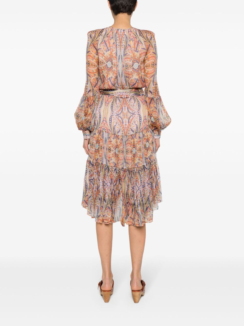 Silk Chiffon Graphic Print Dress