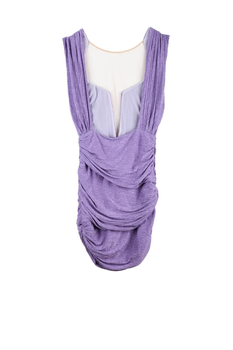 Lamé Mini Dress - Purple