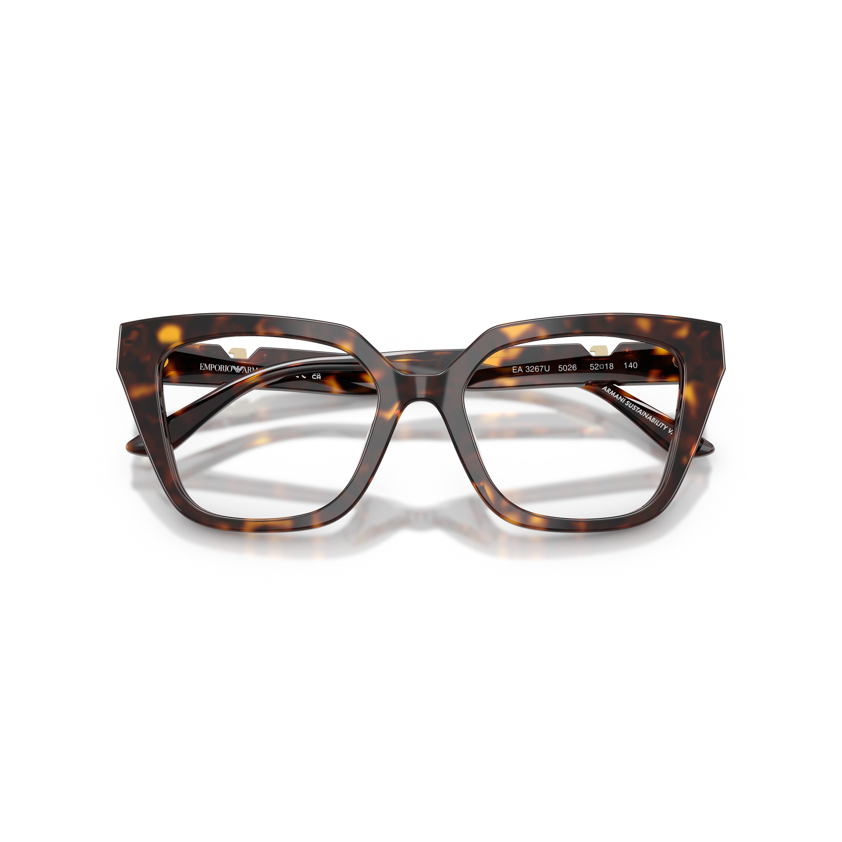 0ea3267u Oversized Square Frame Tortoiseshell Eyeglasses