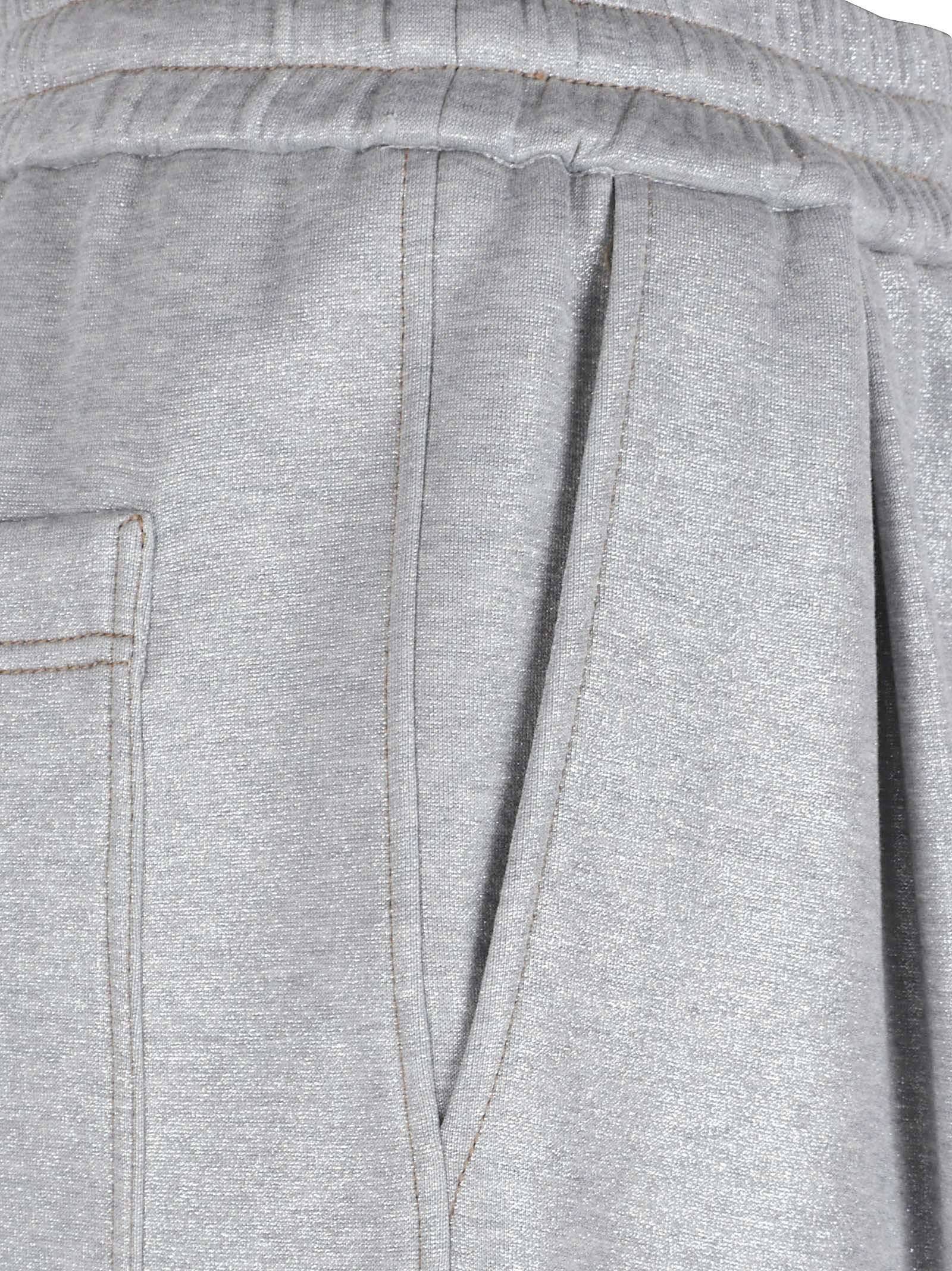 Wide-Leg Trousers with Sparkling Effect and Contrast Stitching