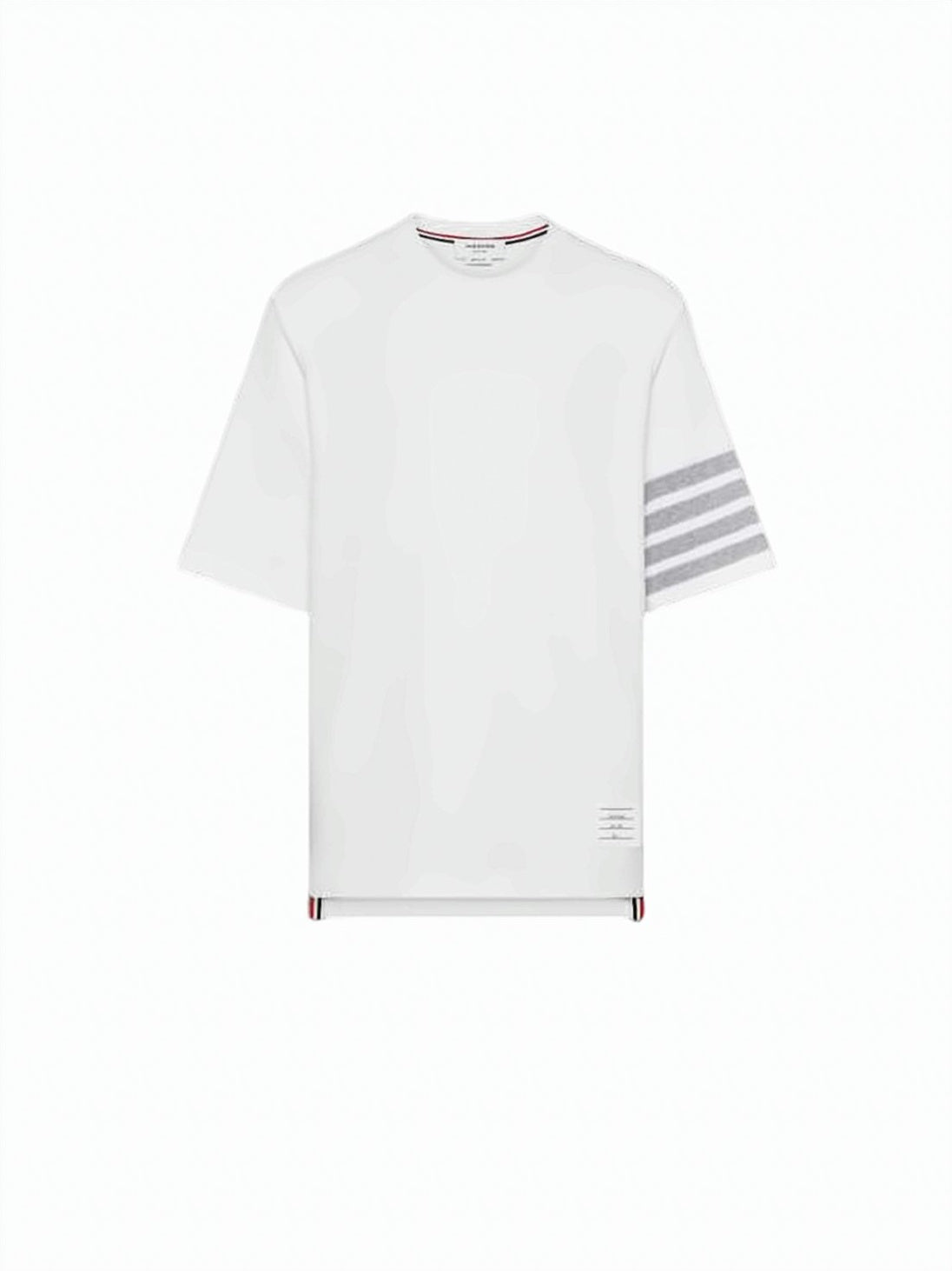 Textured Pique T-Shirt With Boxy Fit And Stripe Detail