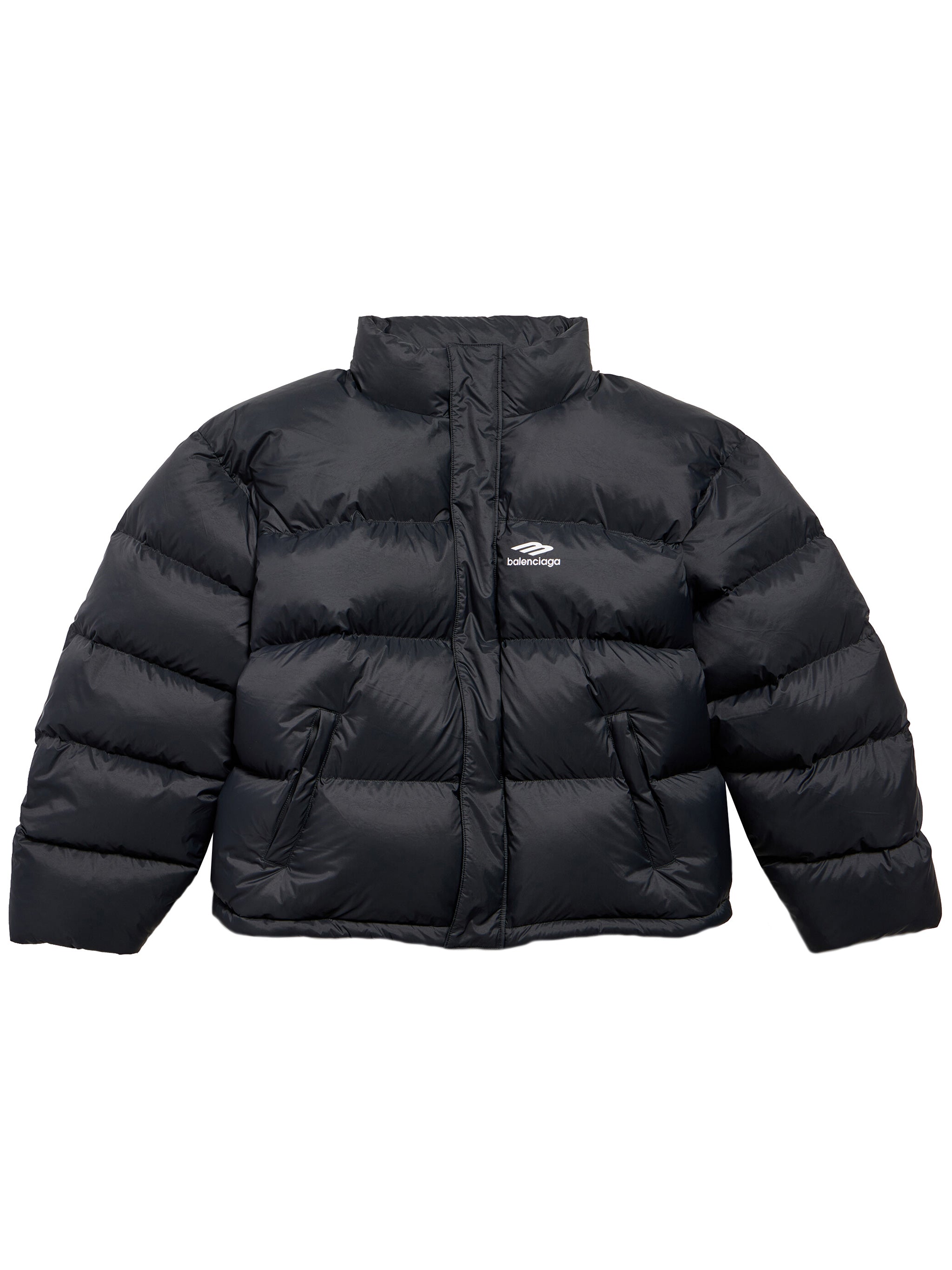 Matte Black Ski Puffer Cropped Jacket
