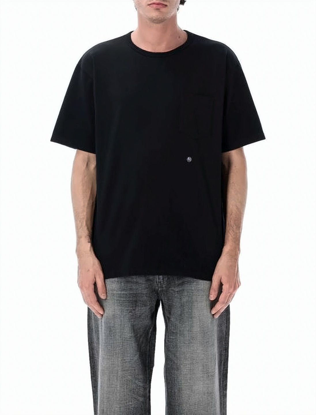 White Minimalist Relaxed Fit Logo T-Shirt