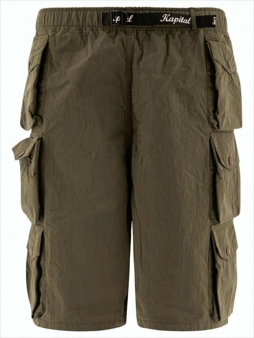 Utilitarian Brown Shorts with Adjustable Strap
