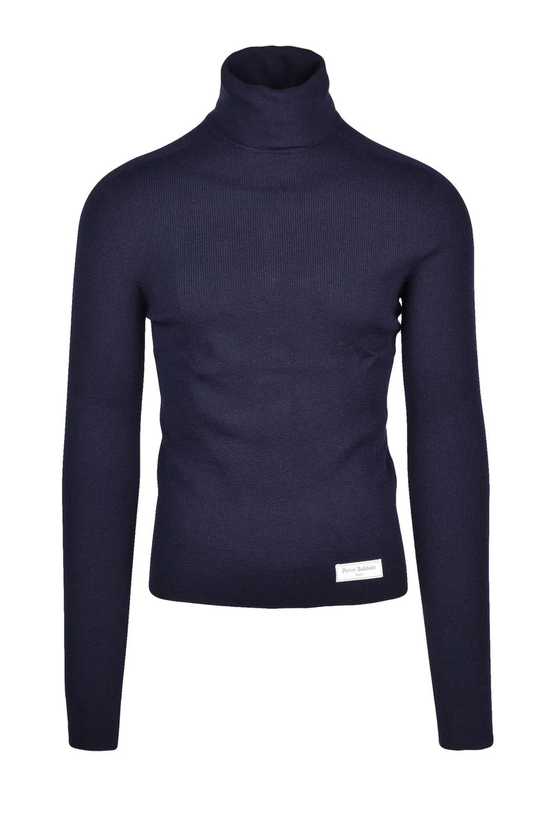 Merino Wool Turtleneck - Blue