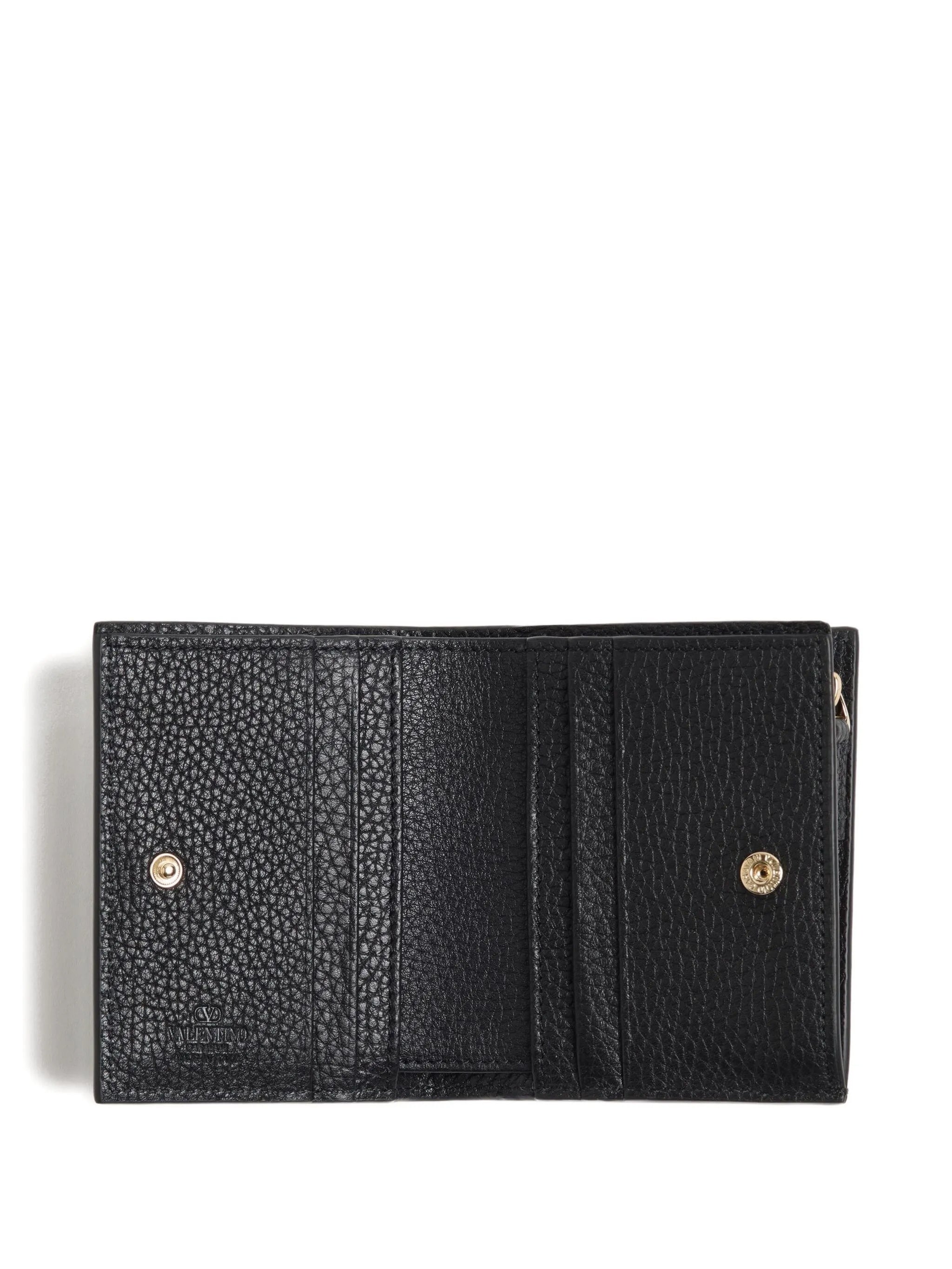 Black French Wallet Textured Studded Wallet