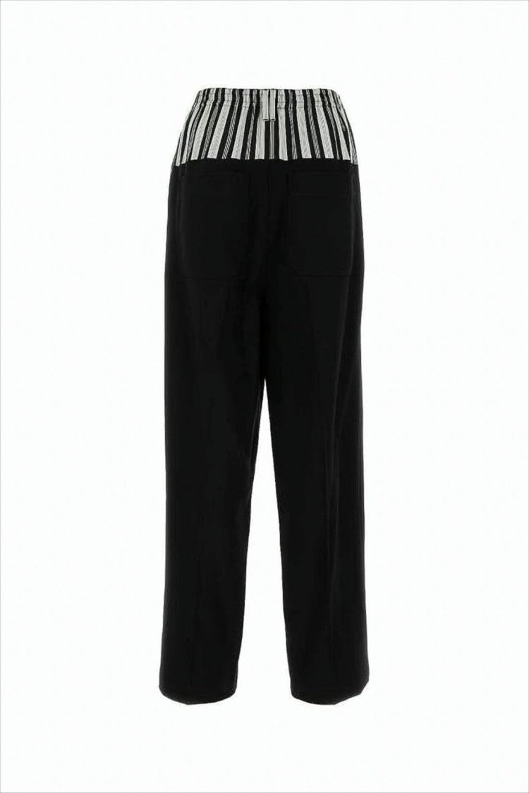 Cropped Straight Leg Fendi Pants with Elastic Waistband
