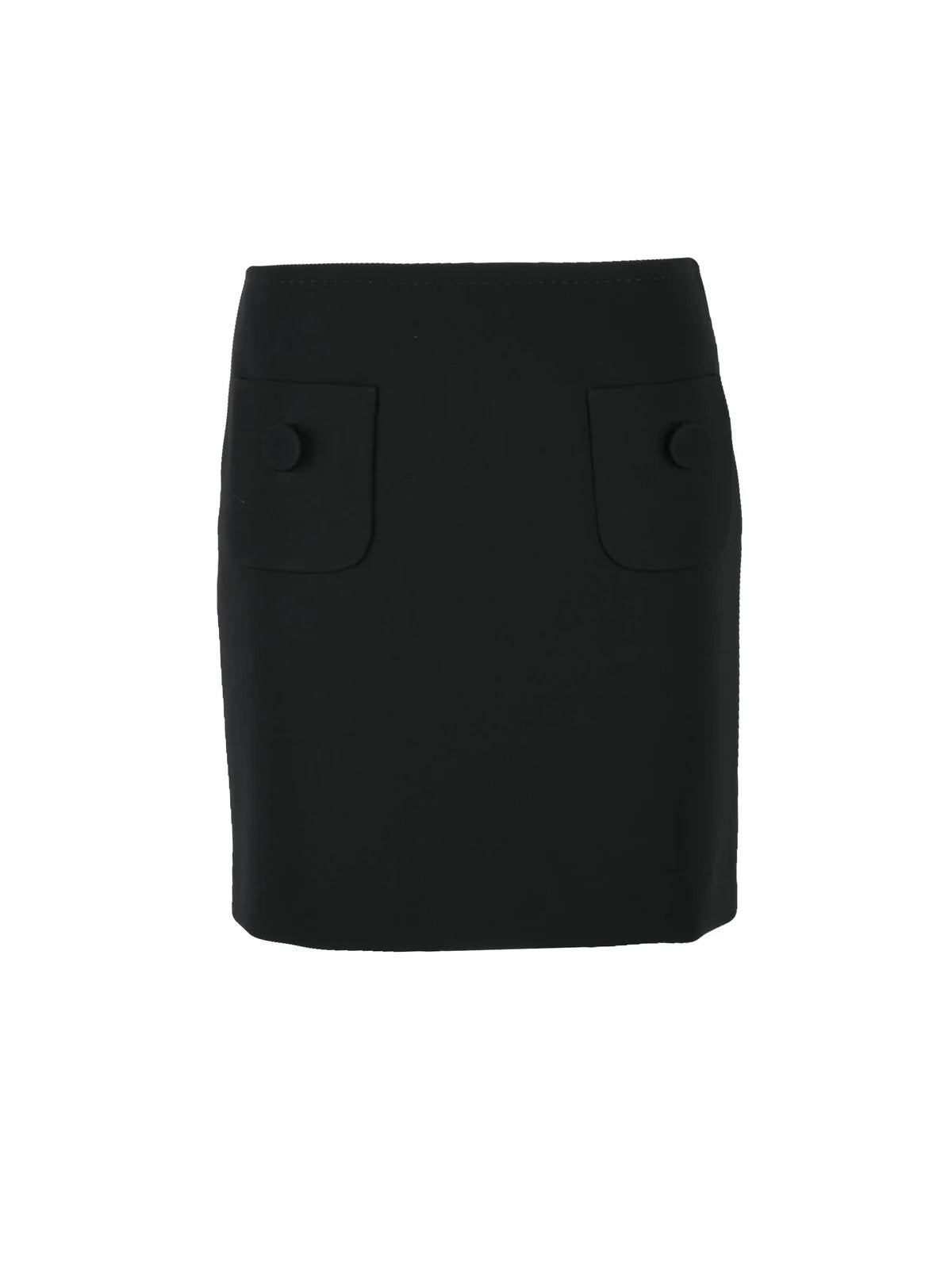 Black Triacetate Polyester Women Mini Skirt