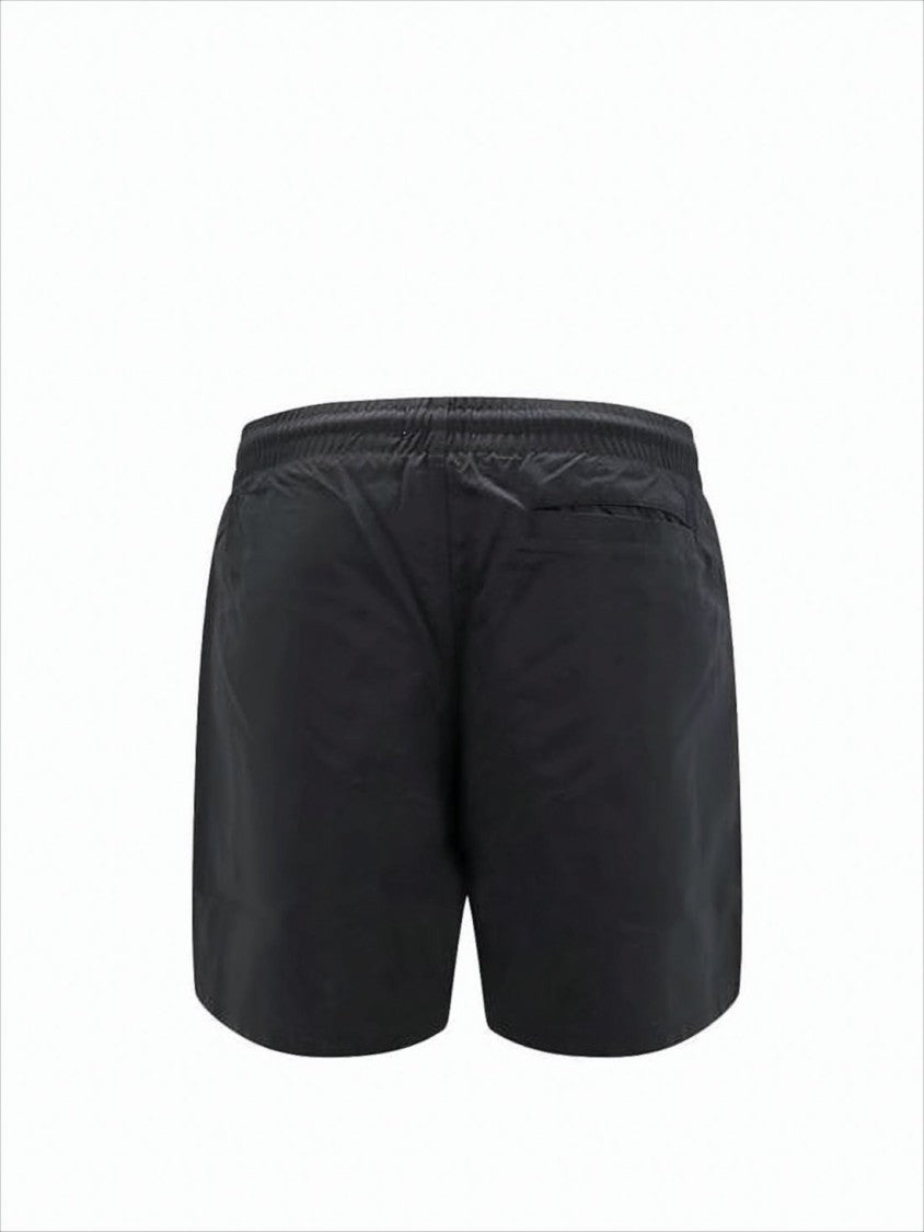 Minimalist Black Swim Shorts With Elastic Waistband