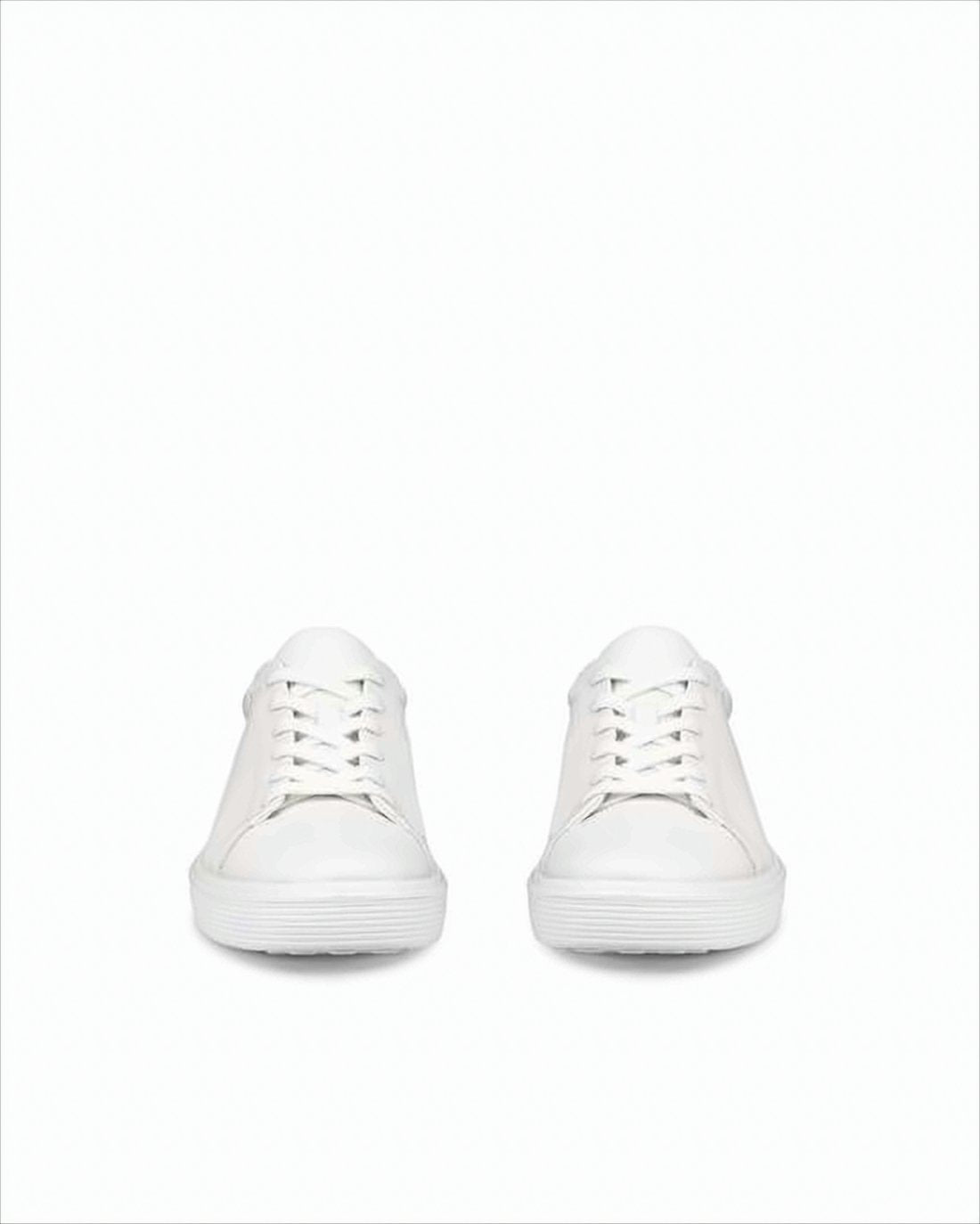 Minimalist White Leather Sneakers with Padded Collar