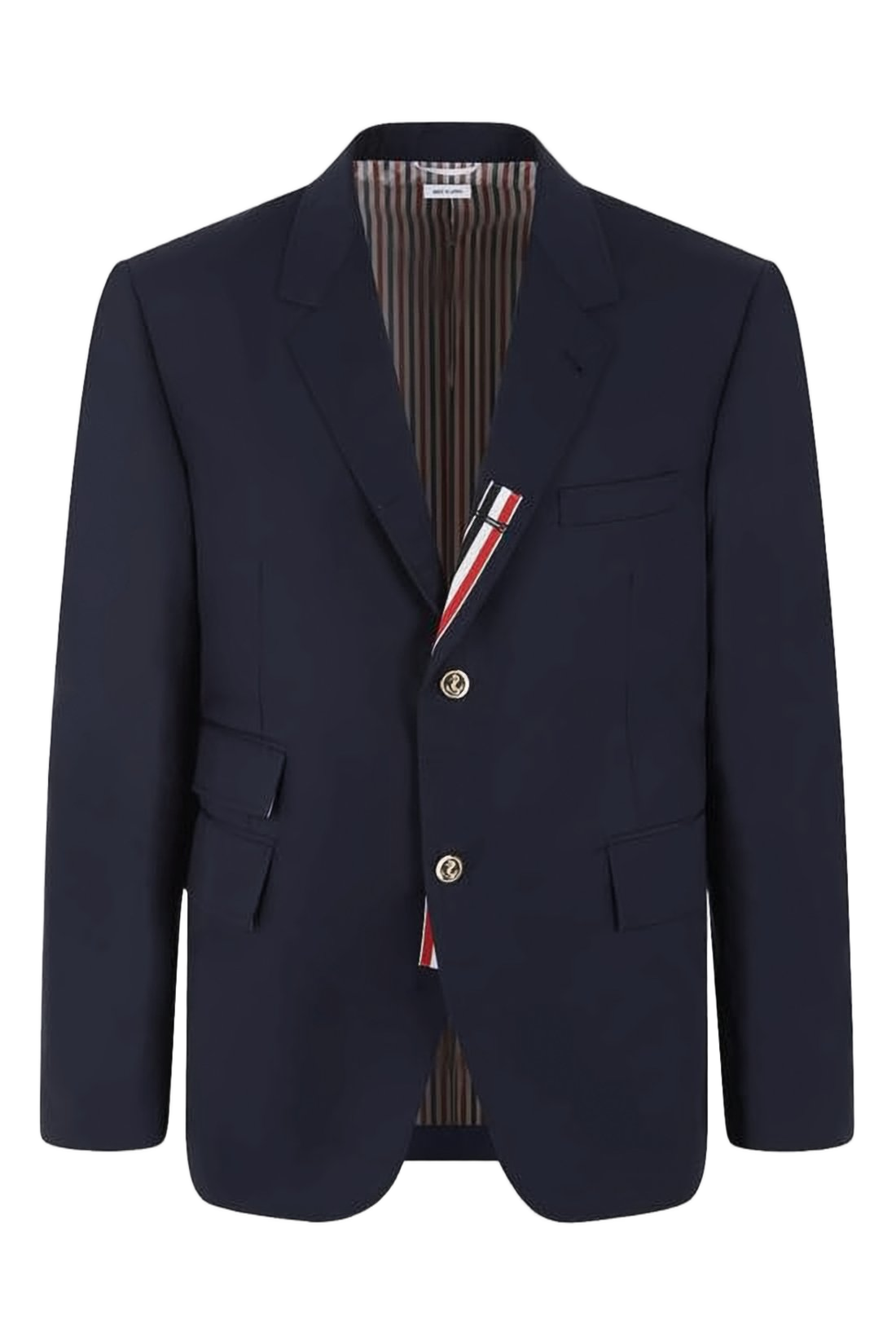 Tailored Single-Breasted Jacket with Gold Buttons