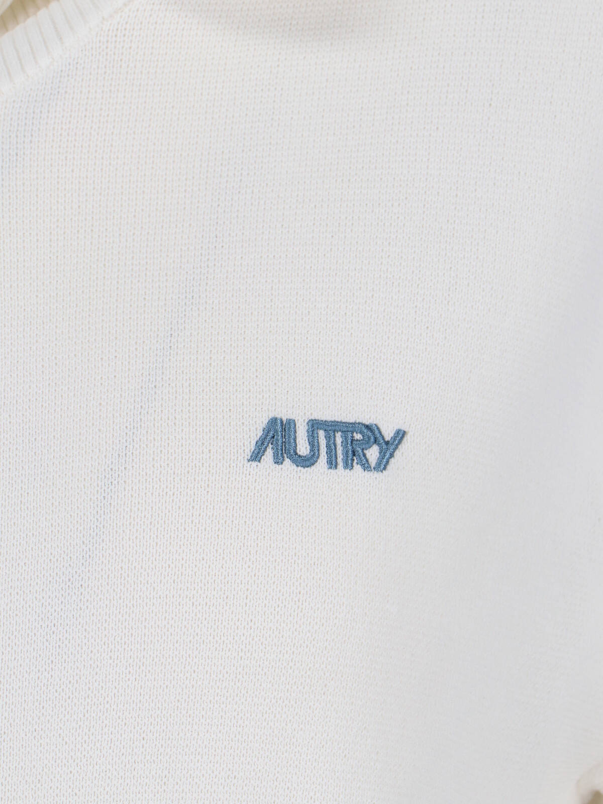 White Viscose Blend Zip Sweatshirt
