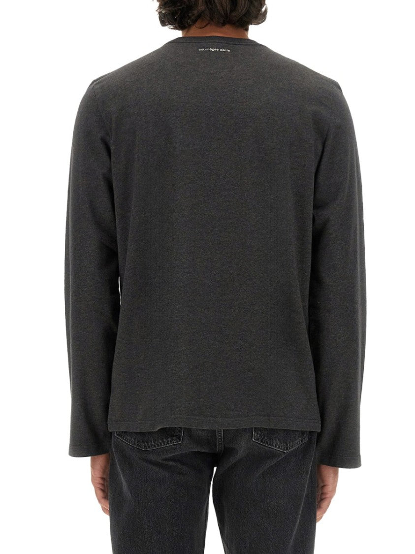Logo-Embellished Grey Regular Fit T-Shirt