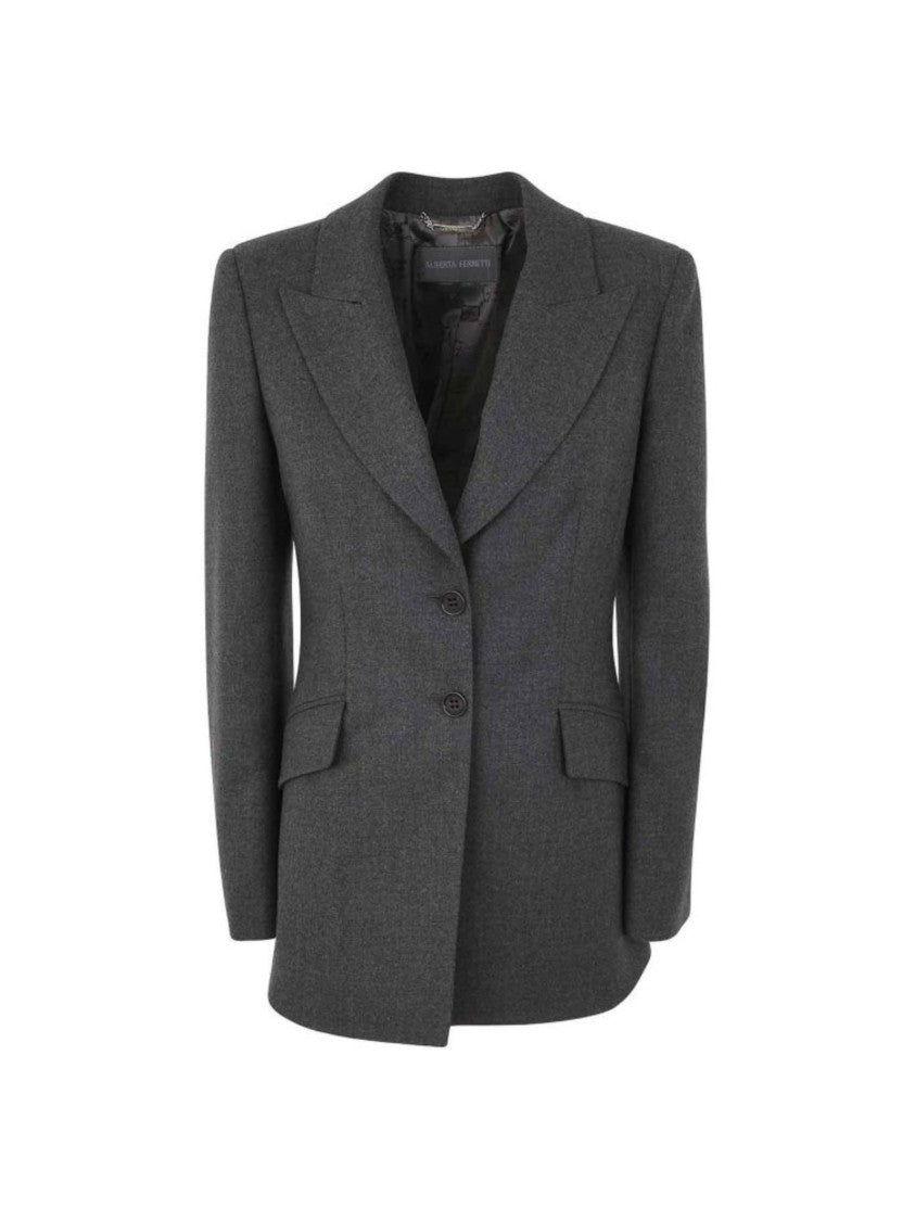 Gray Single-Breasted Blazer