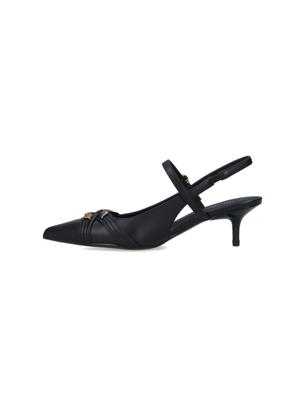 Black Gloria 18 Leather Slingback Pumps