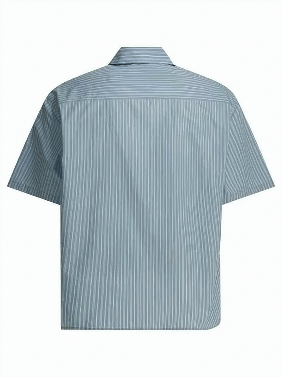 Vertical Stripe Relaxed Fit Short-Sleeve Shirt