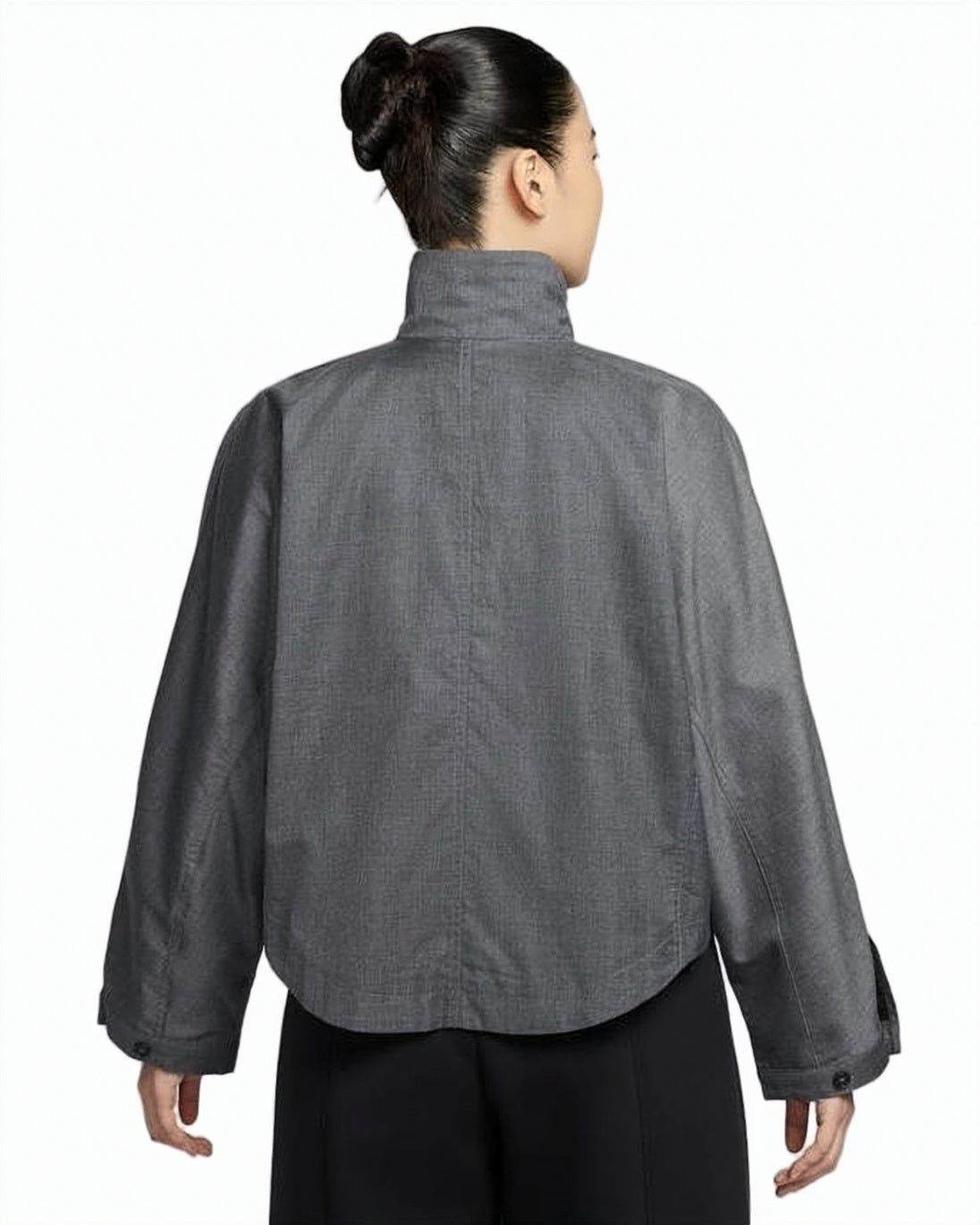 Cropped Jacket with High Collar