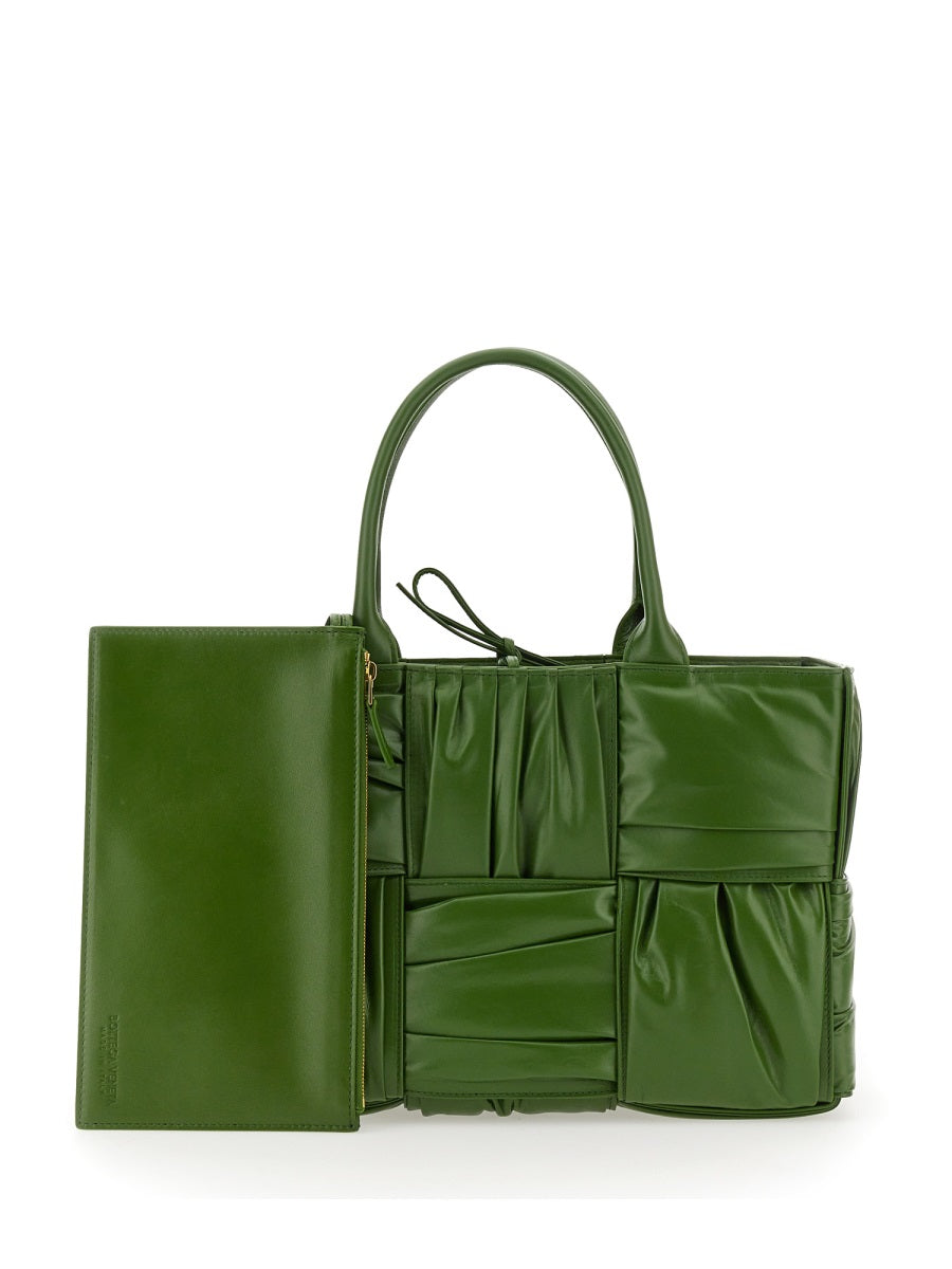 Textured Green Calfskin Small Bow Tote Bag