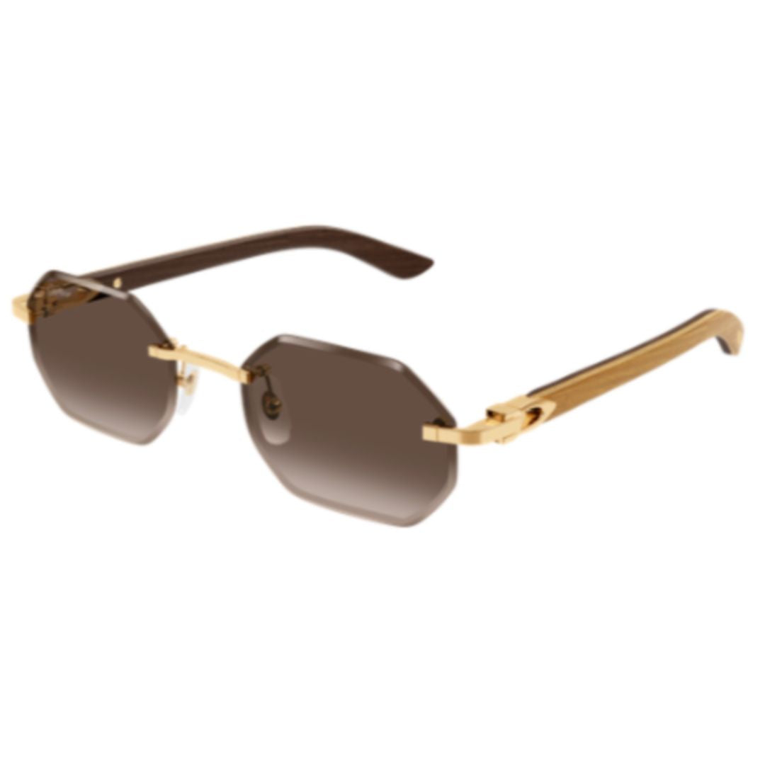 Octagonal Rimless Sunglasses With Gradient Lenses