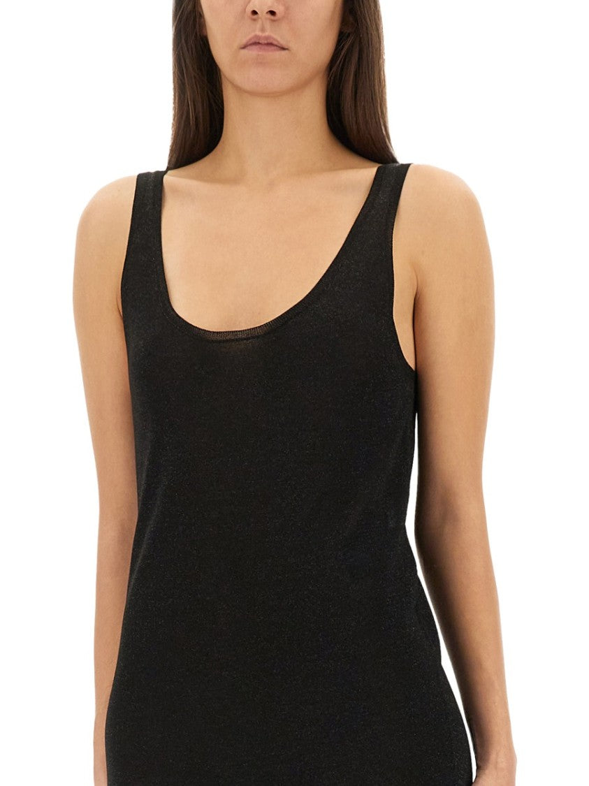 Floor-Length Lurex Knit Dress