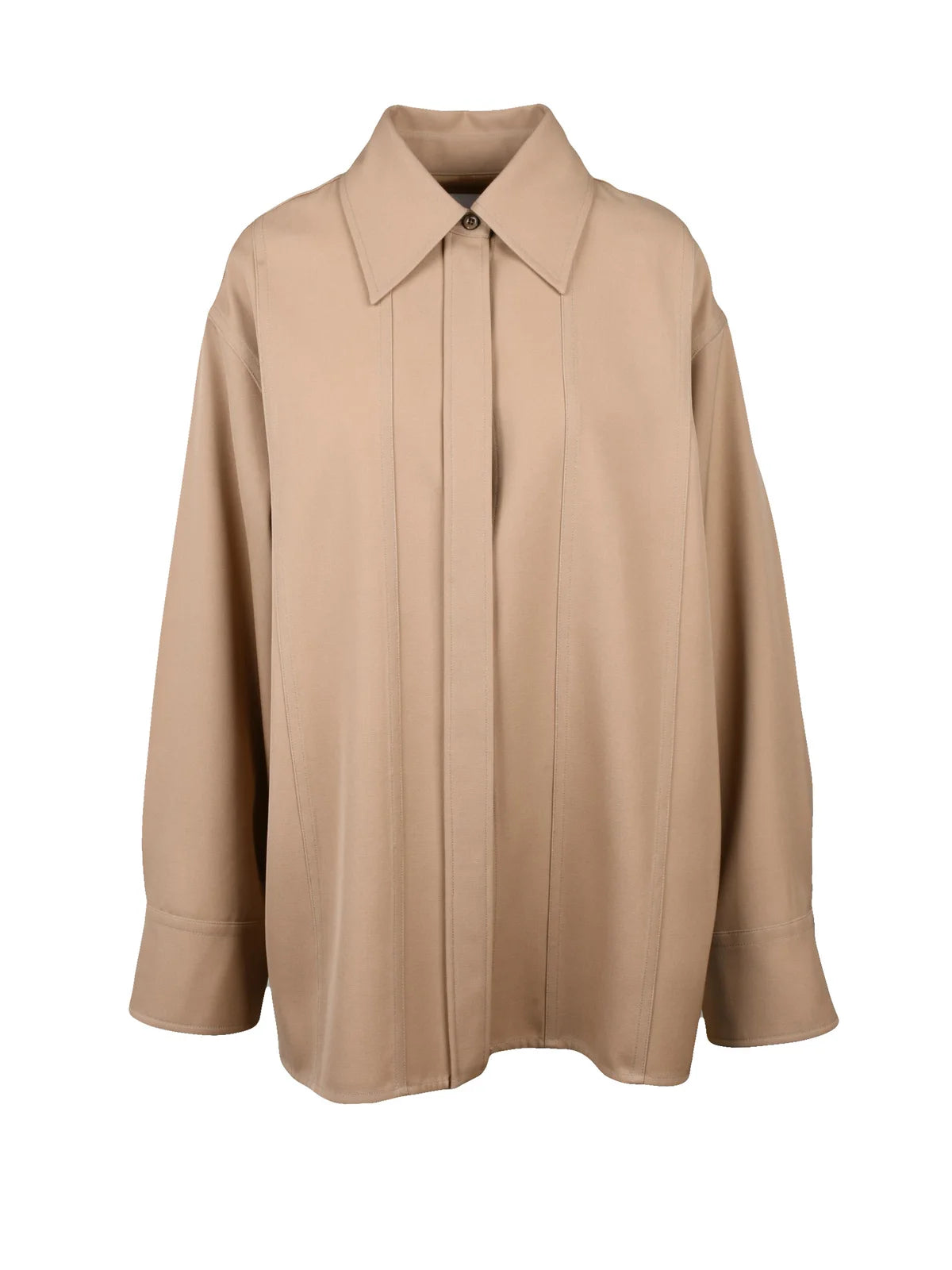 Wool Oversize Shirt - Beige