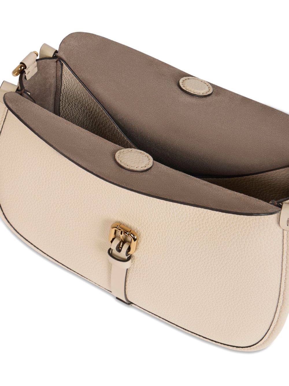 Curved Ivory Calfskin Handbag