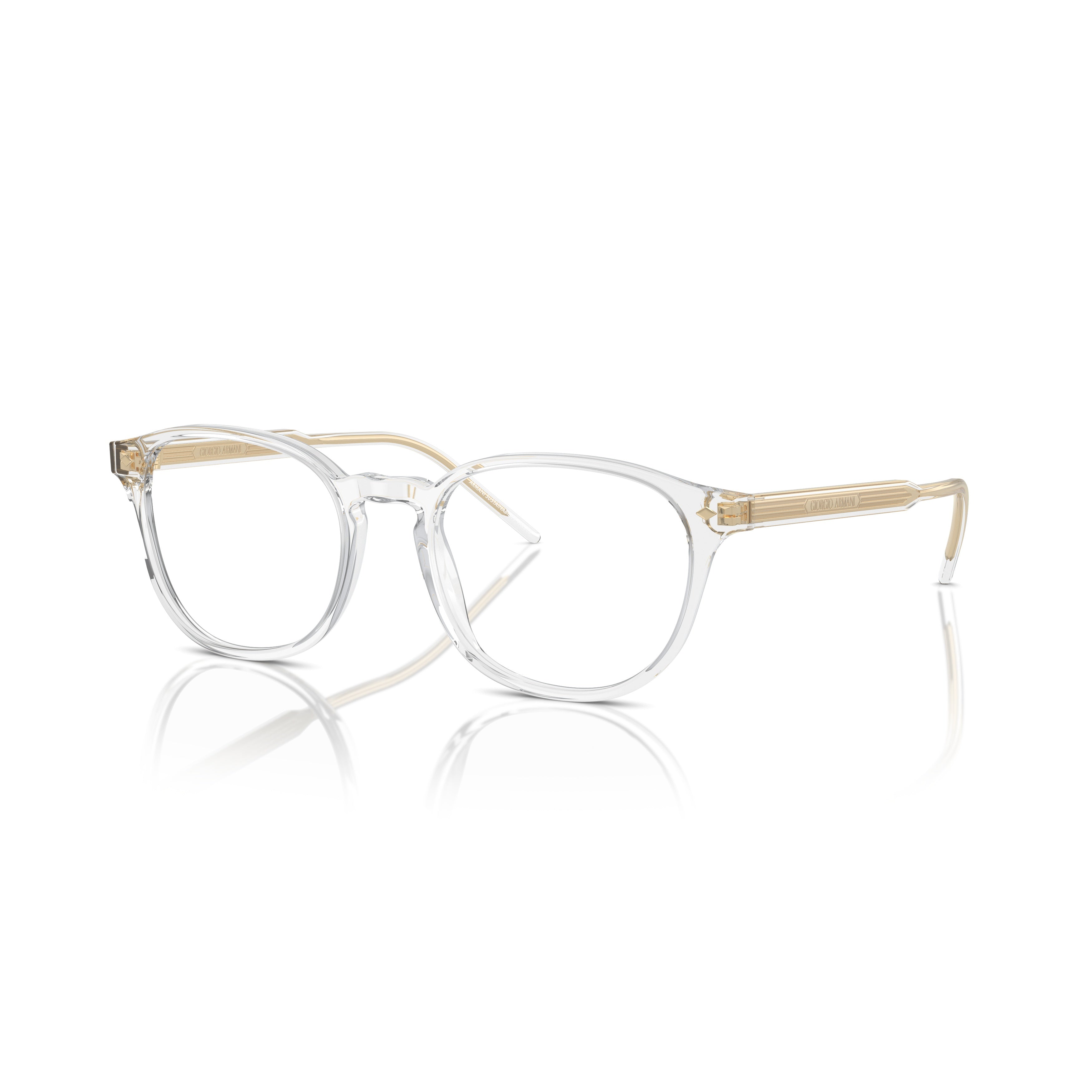 0ar7259 Transparent Acetate Eyeglasses with Gold-Toned Temples