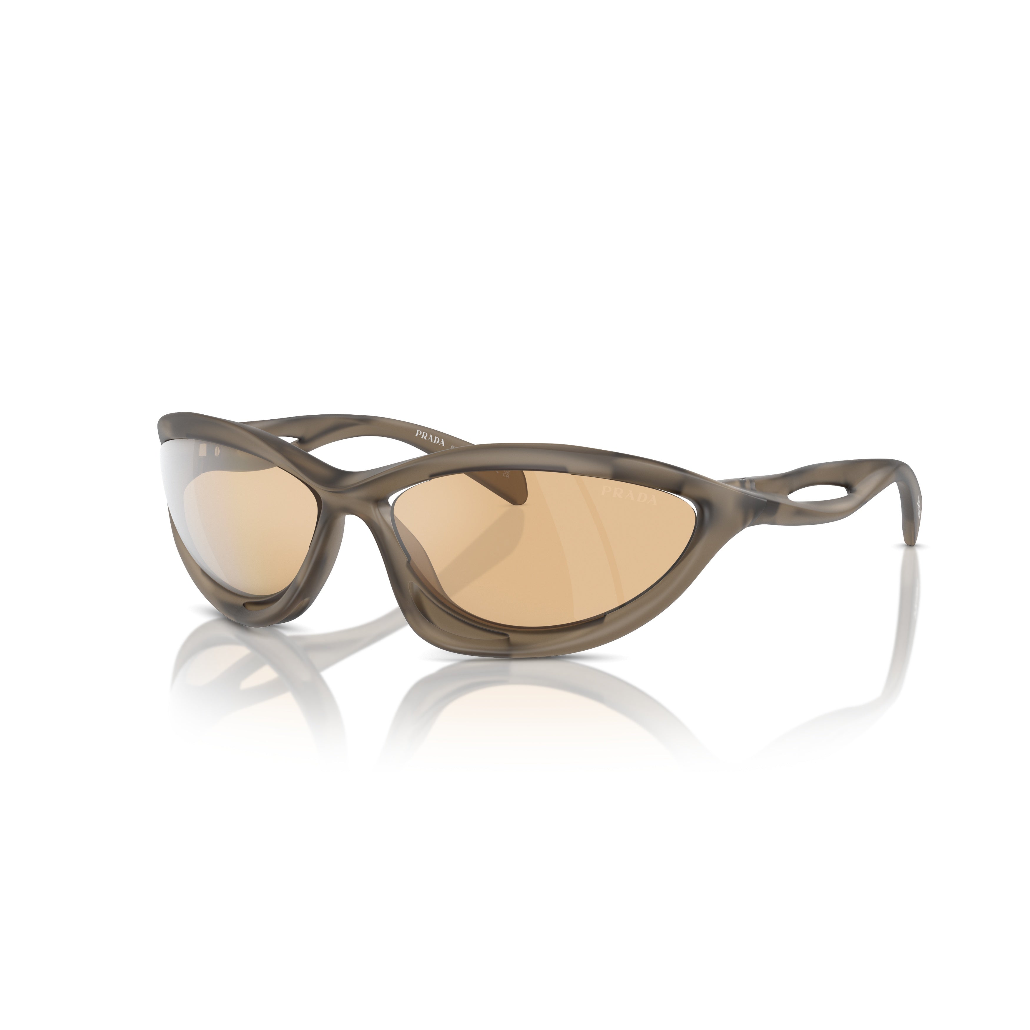 0pr A26s Sculptural Brown Sunglasses