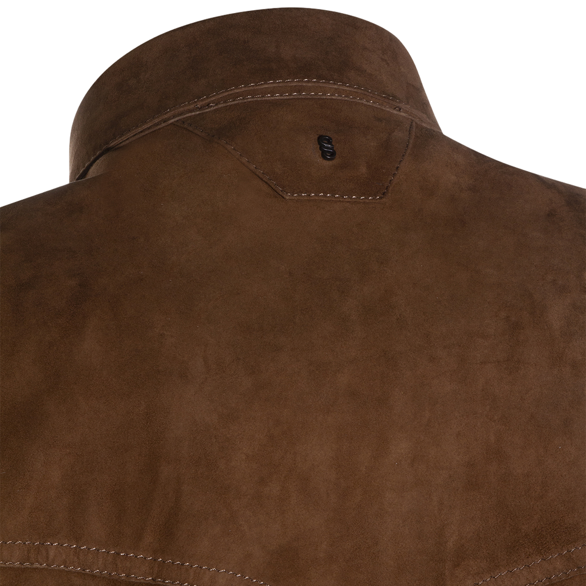 Brown Suede Jacket With Classic Collar