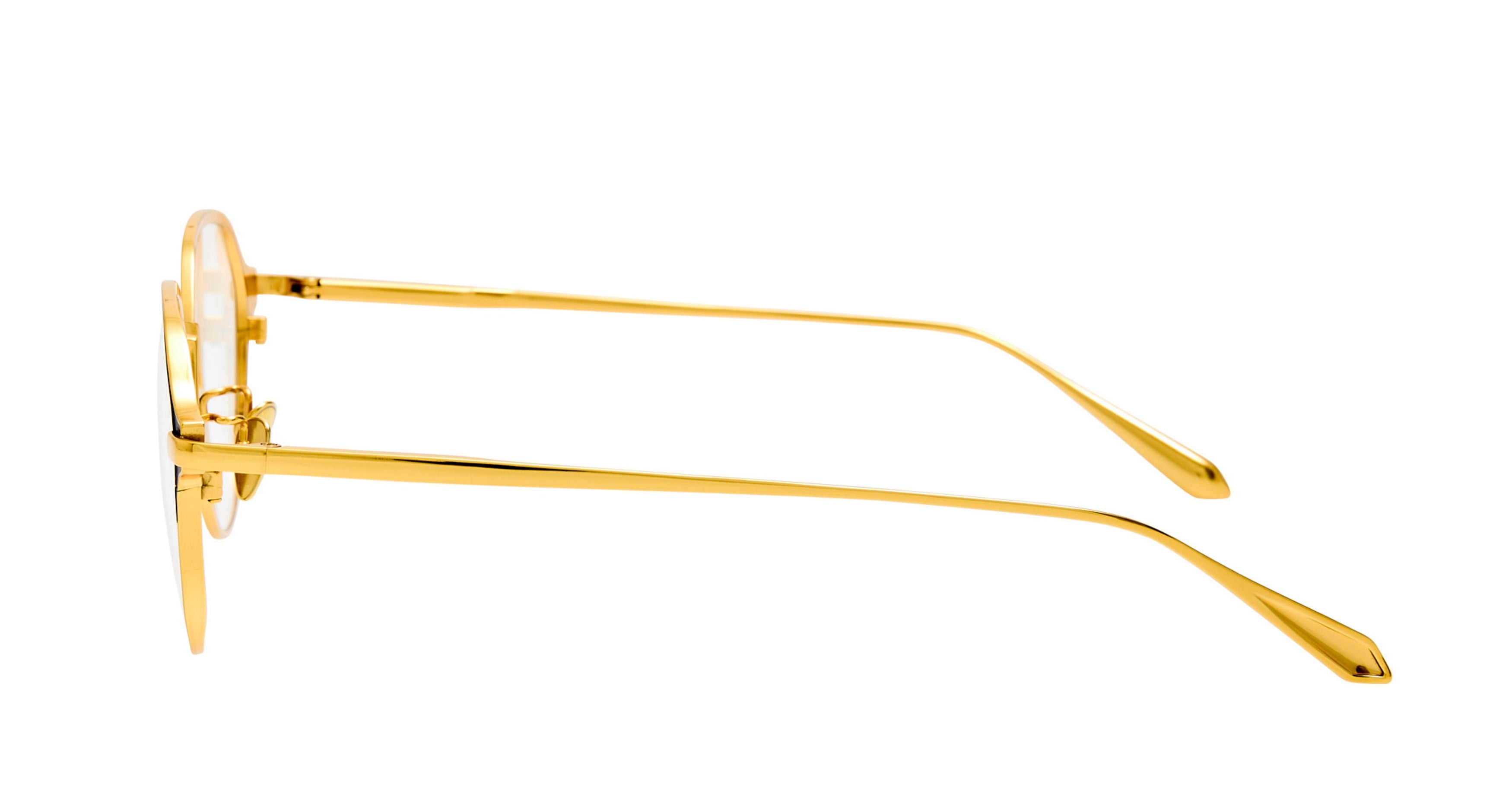 Lfl Geometric Titanium Sunglasses with Polished Gold Finish