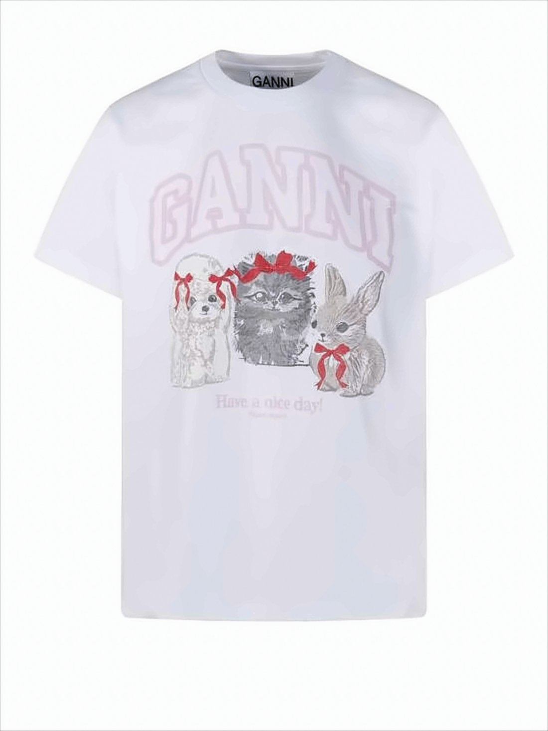 Short-Sleeved Cotton T-Shirt featuring Playful Animal Graphics