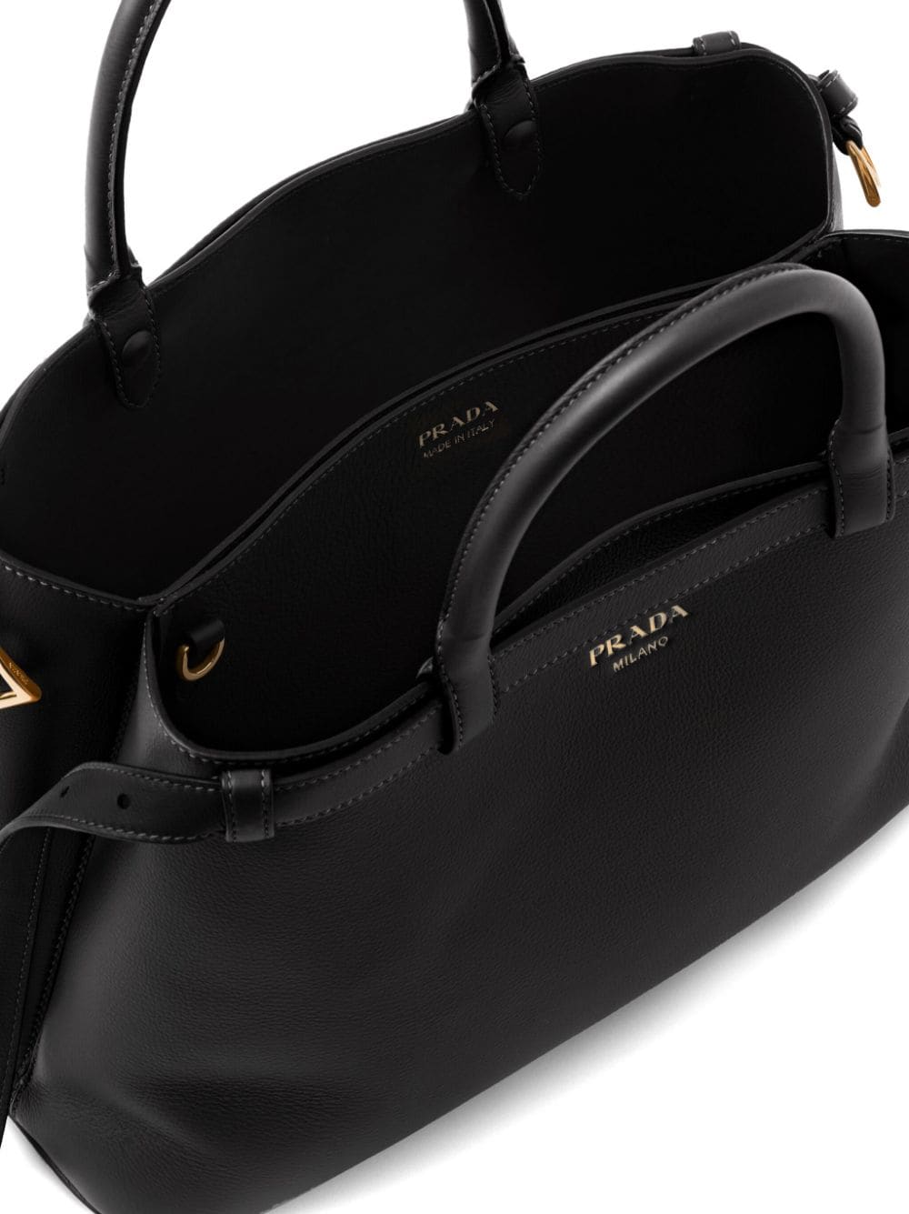 Logo-Plaque Leather Tote Bag