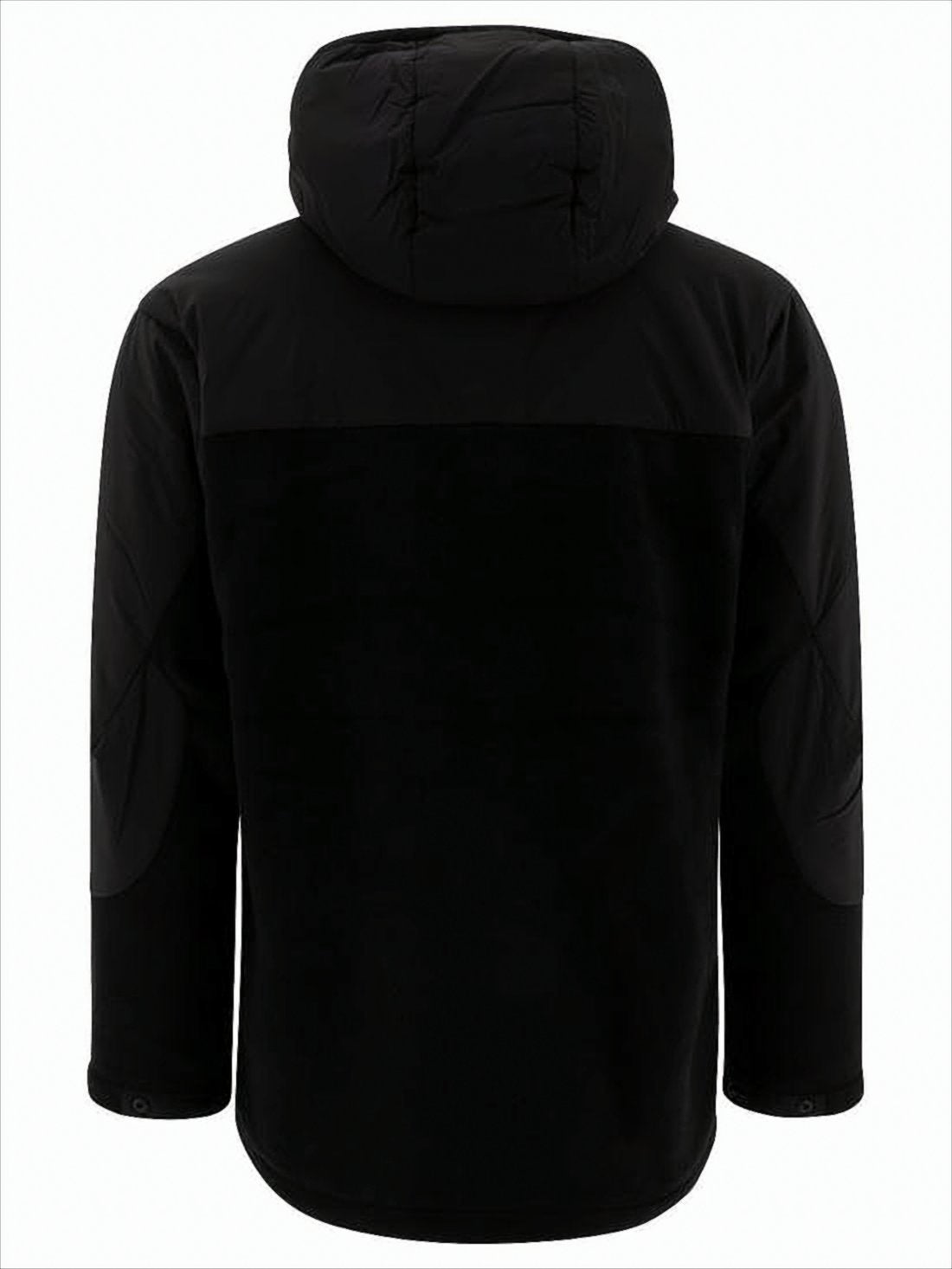 Two-Tone Black Padded Short Coat with High Collar