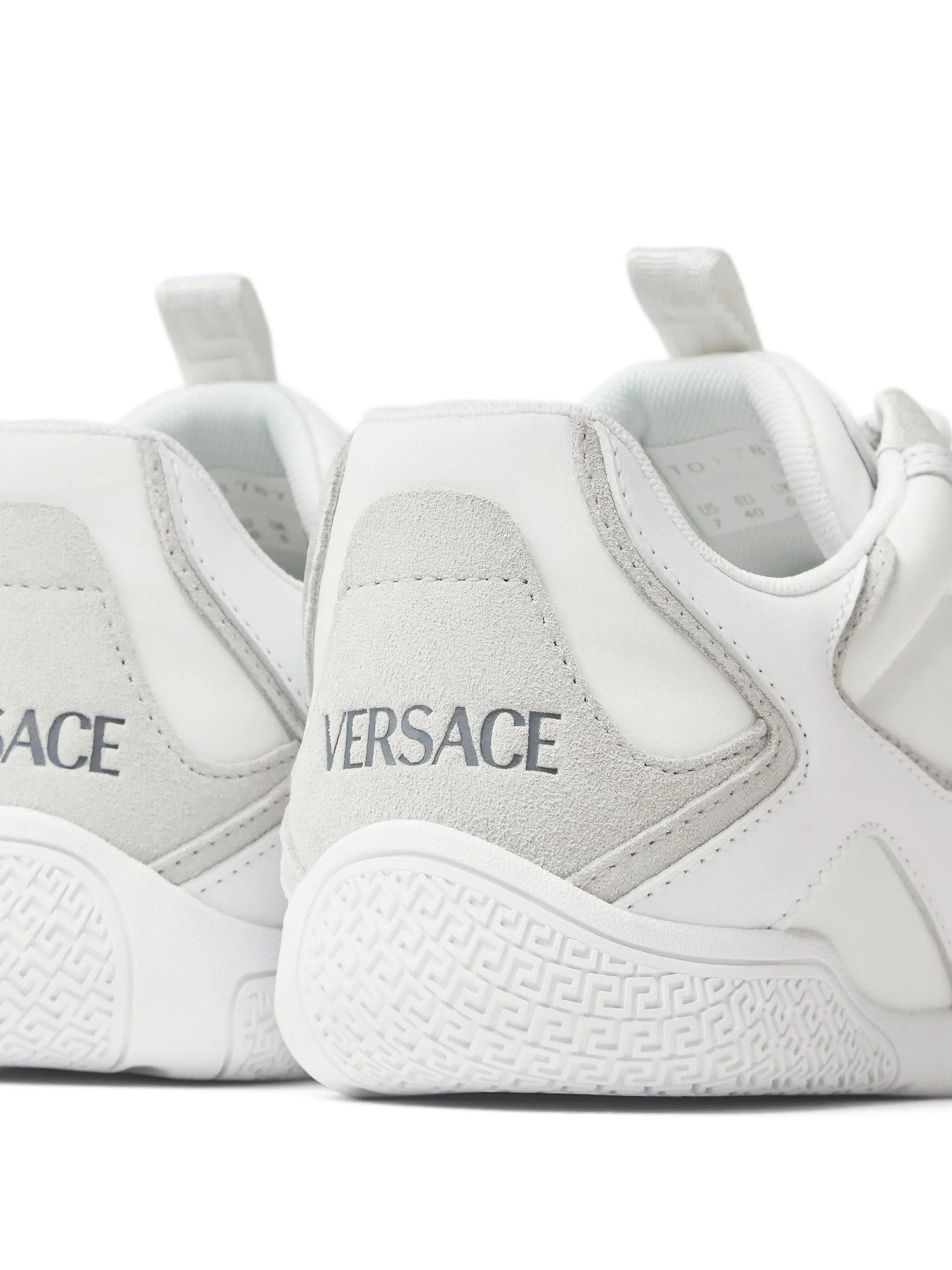 White Galaxia Mixed Leather Low-Top Sneakers