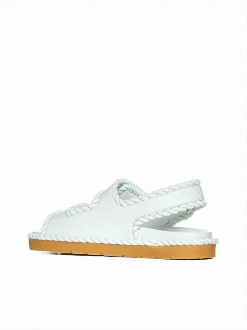 Braided White Lamb Leather Sandal