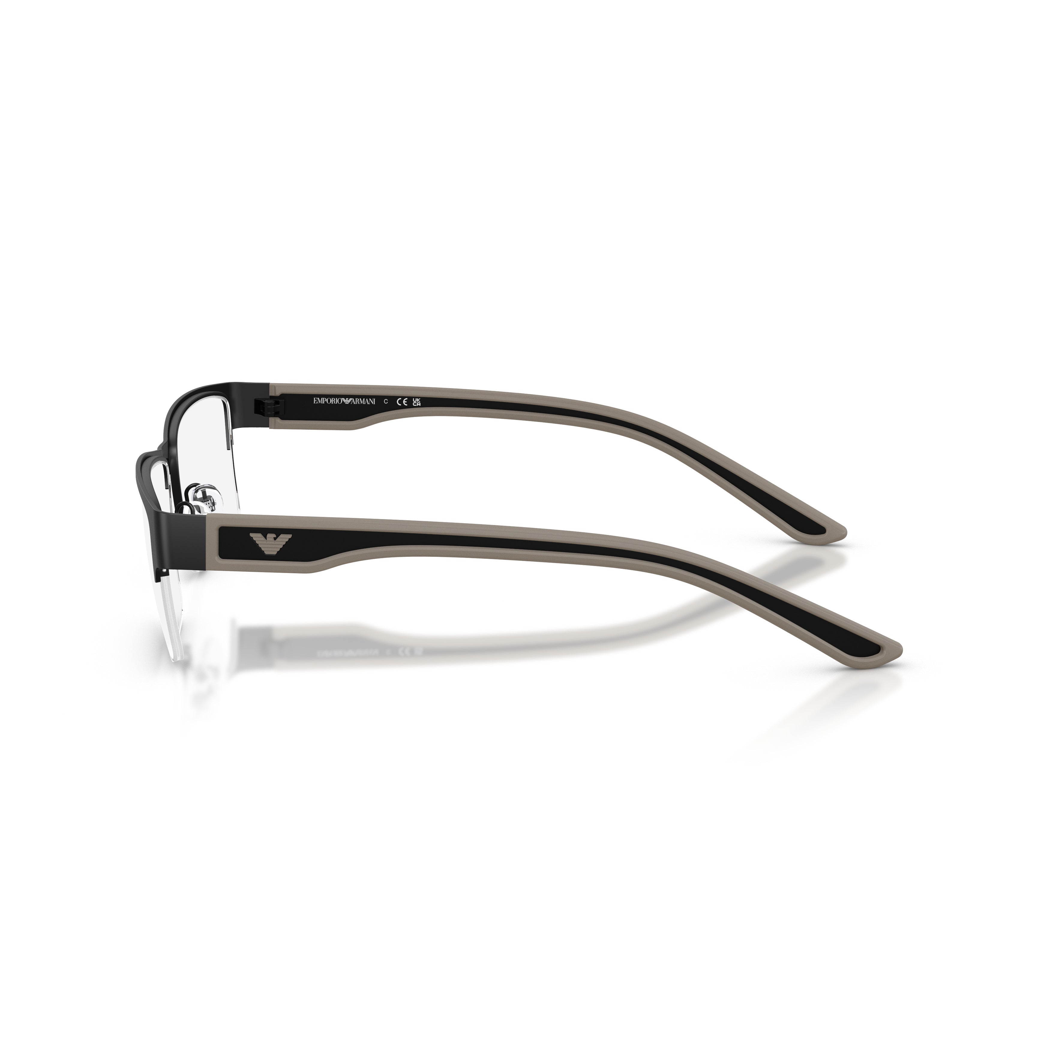 0ea1182 Semi-Rimless Rectangular Eyeglasses with Black Frame