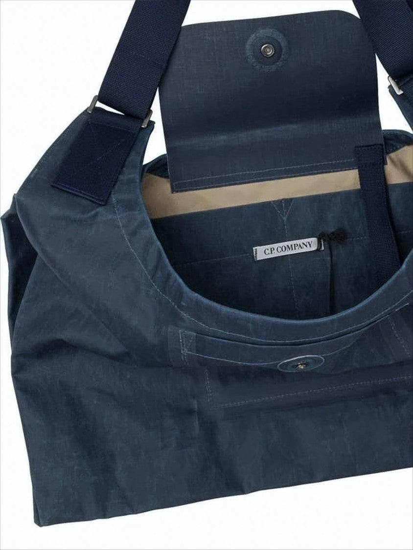 Rectangular Linen Shoulder Bag with Adjustable Strap